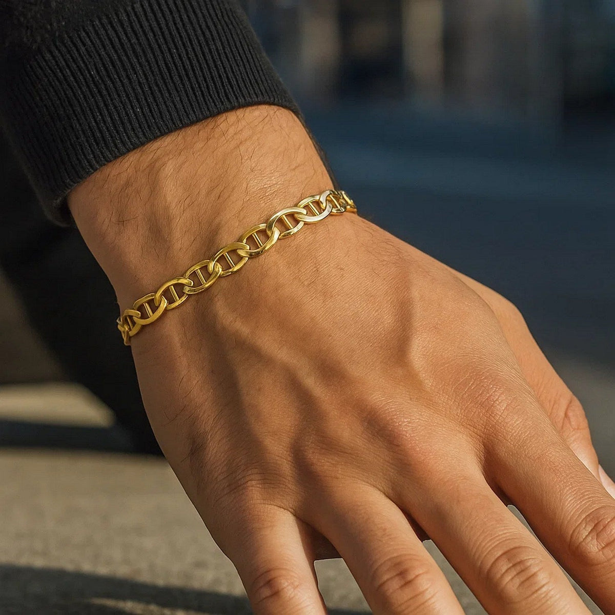 14k Yellow Gold Mariner Link Bracelet (6.30 mm) - LinkagejewelrydesignLinkagejewelrydesign