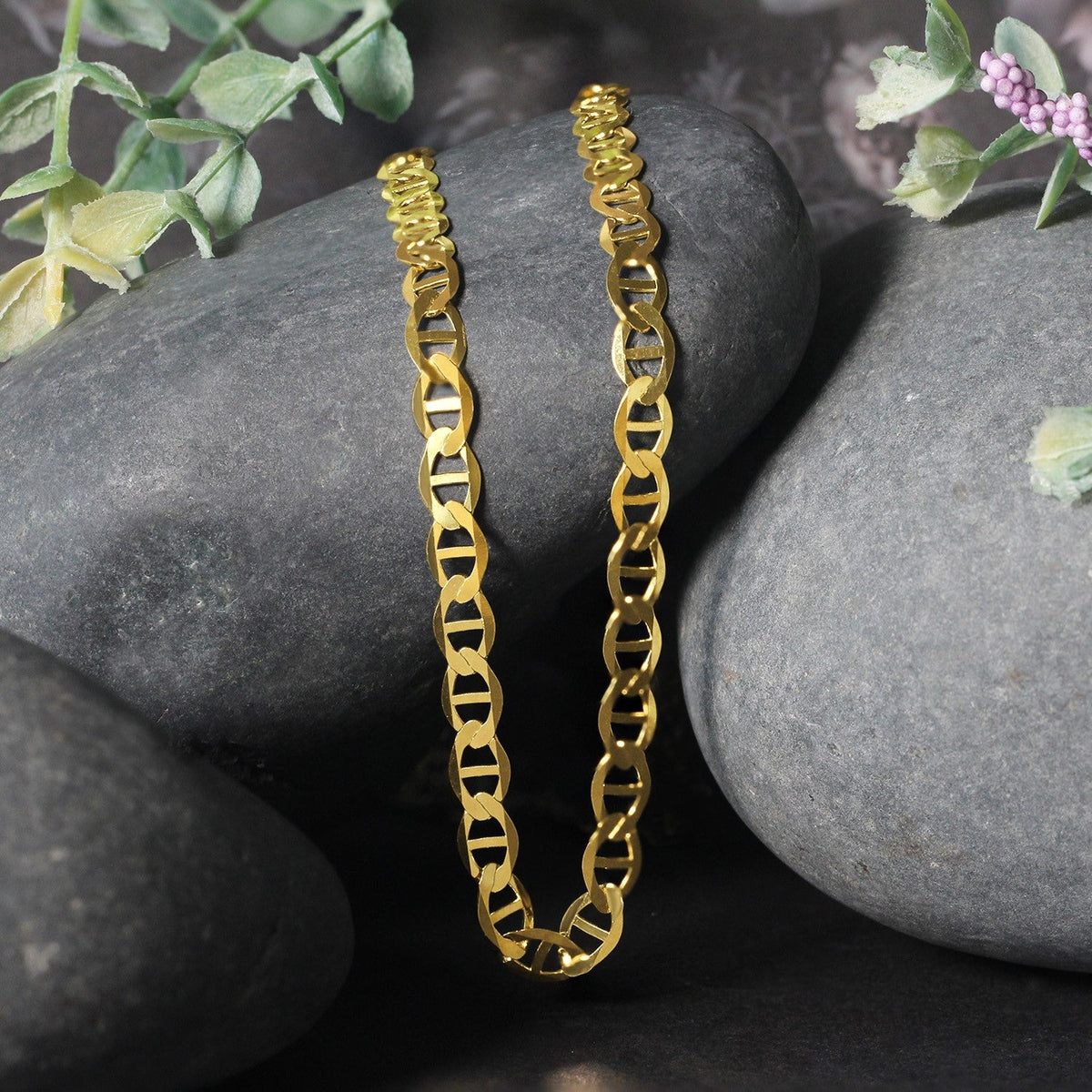 14k Yellow Gold Mariner Link Chain (5.50 mm) - LinkagejewelrydesignLinkagejewelrydesign
