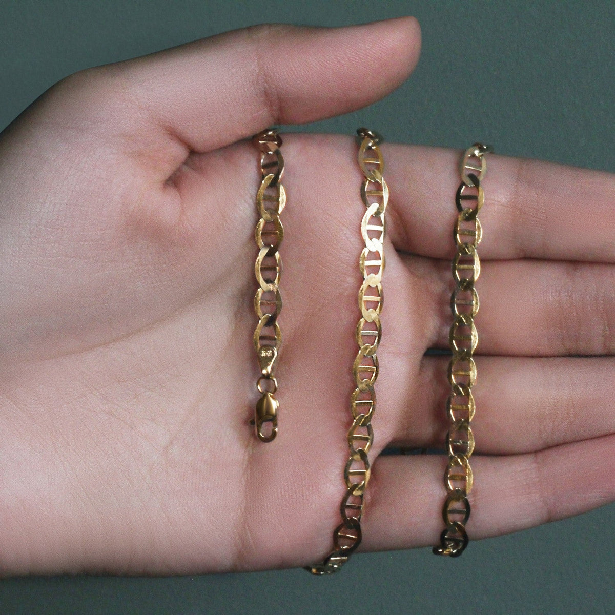 14k Yellow Gold Mariner Link Chain (5.50 mm) - LinkagejewelrydesignLinkagejewelrydesign