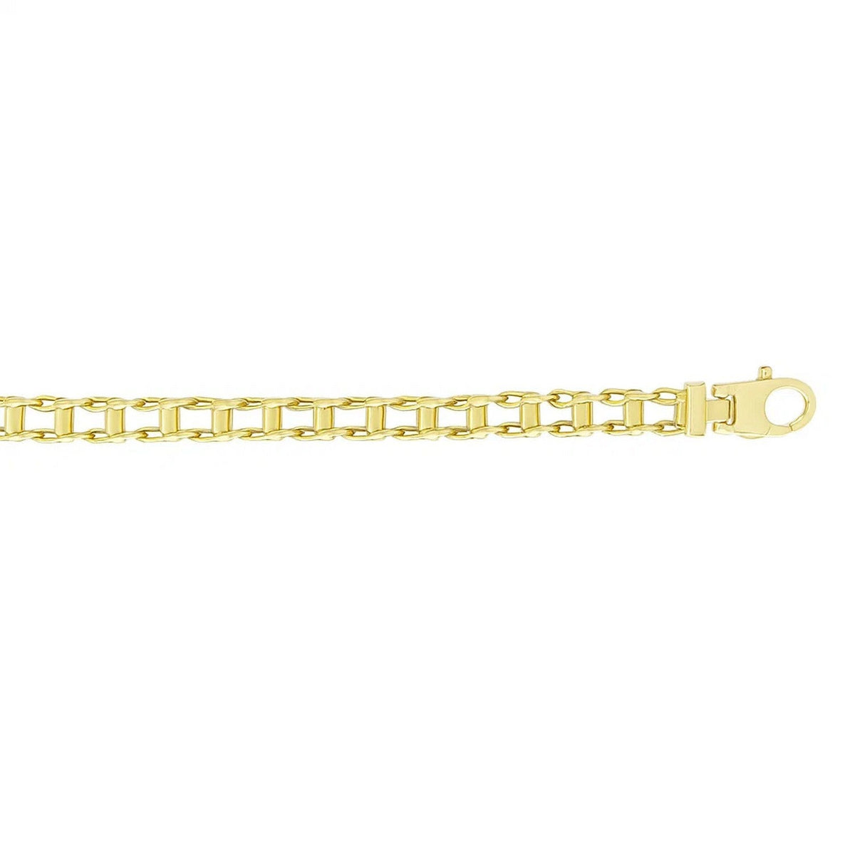14k Yellow Gold Men&#39;s Bracelet with Rail Motif Links - LinkagejewelrydesignLinkagejewelrydesign
