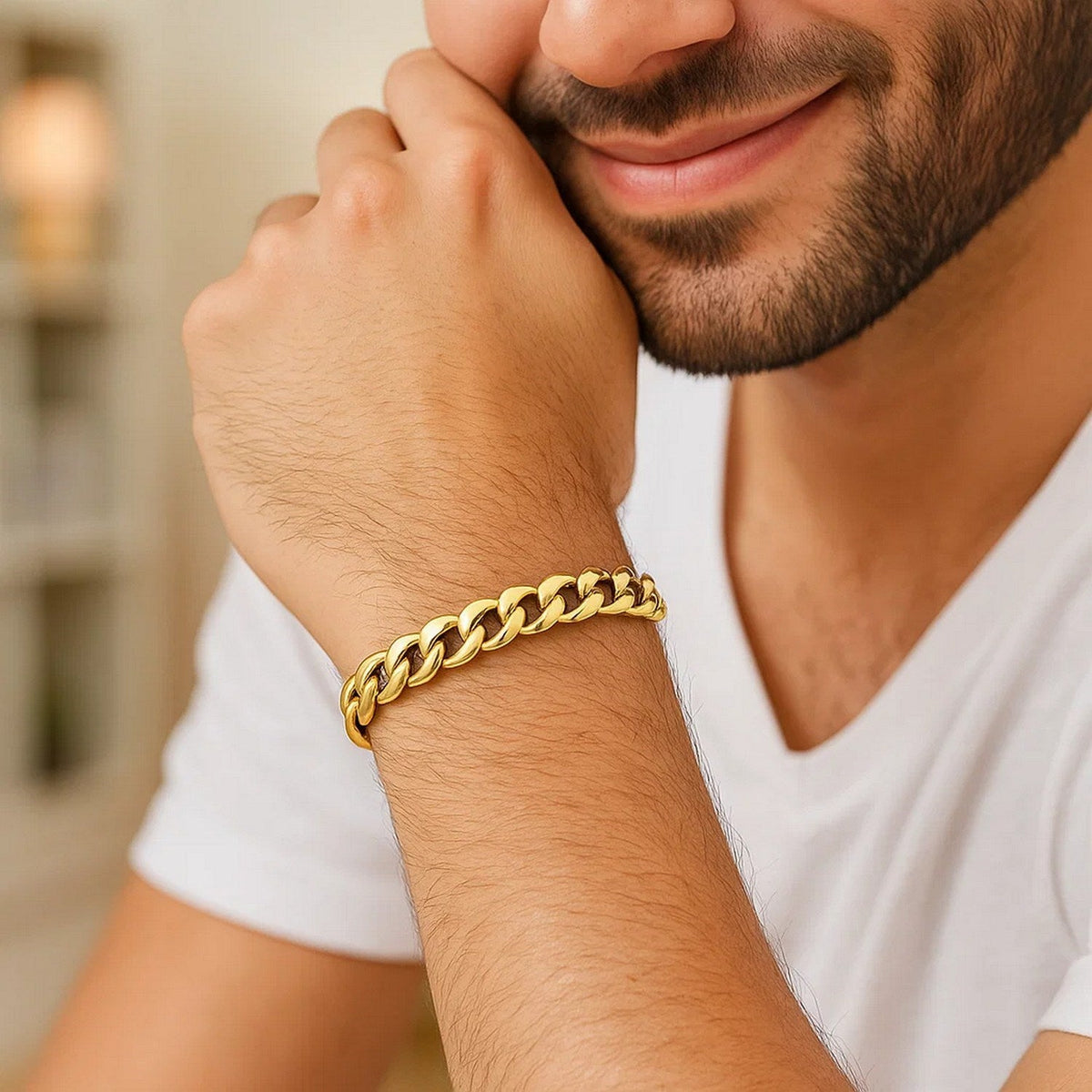 14k Yellow Gold Miami Cuban Semi Solid Bracelet (8.00 mm) - LinkagejewelrydesignLinkagejewelrydesign