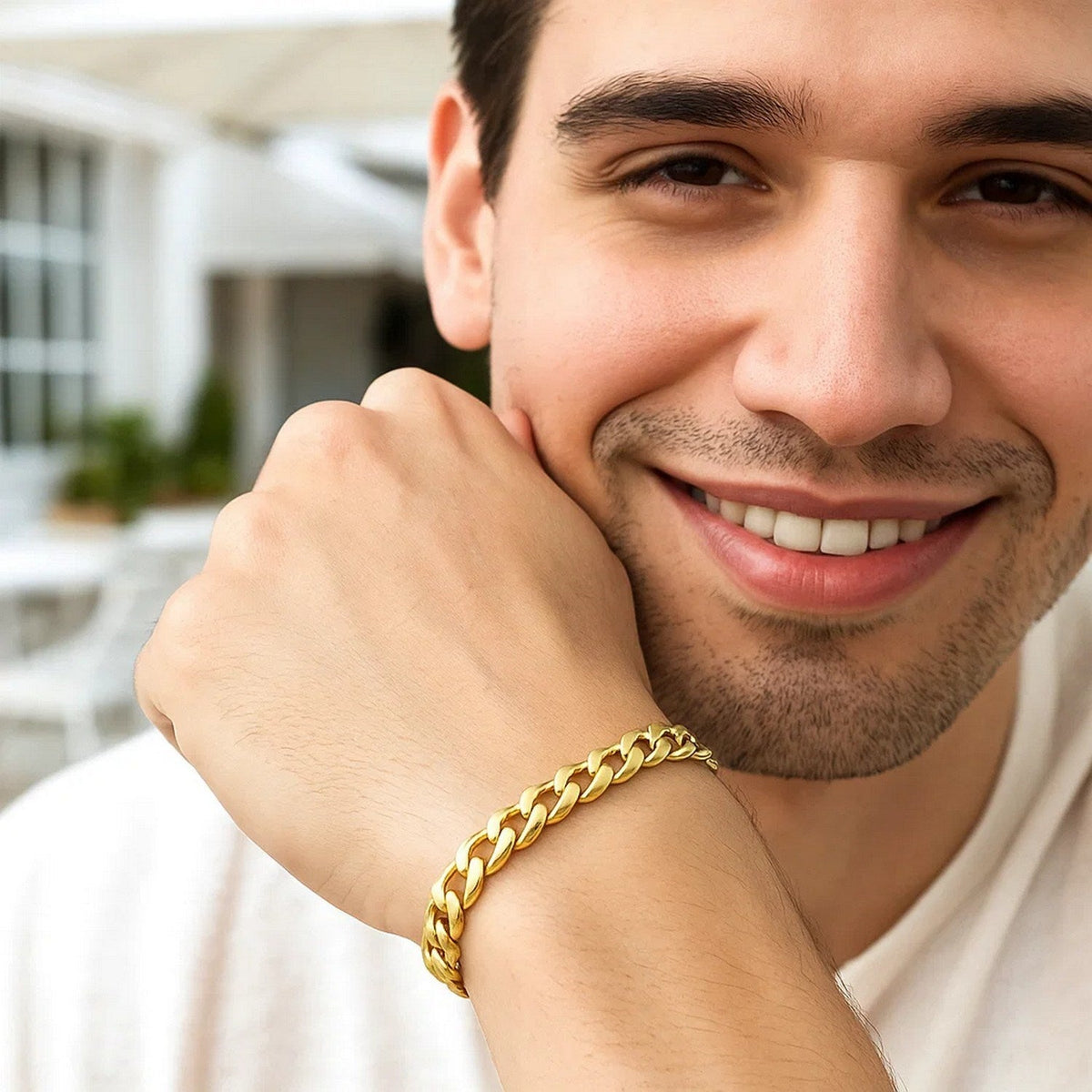 14k Yellow Gold Miami Cuban Semi Solid Bracelet (8.00 mm) - LinkagejewelrydesignLinkagejewelrydesign