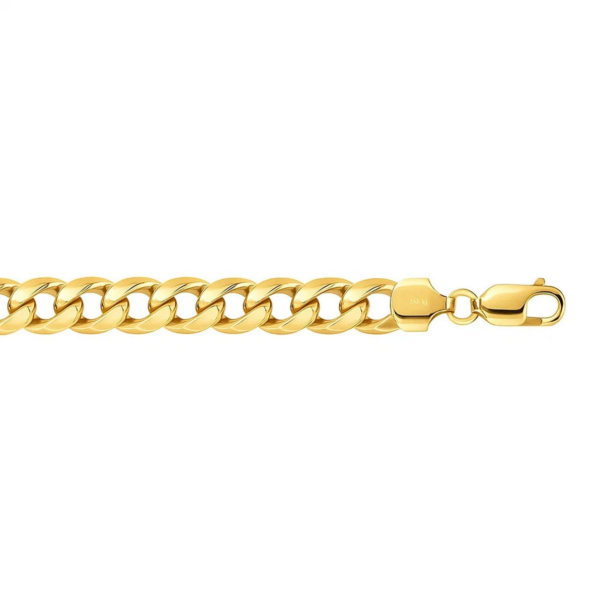 14k Yellow Gold Miami Cuban Semi Solid Bracelet (8.00 mm) - LinkagejewelrydesignLinkagejewelrydesign