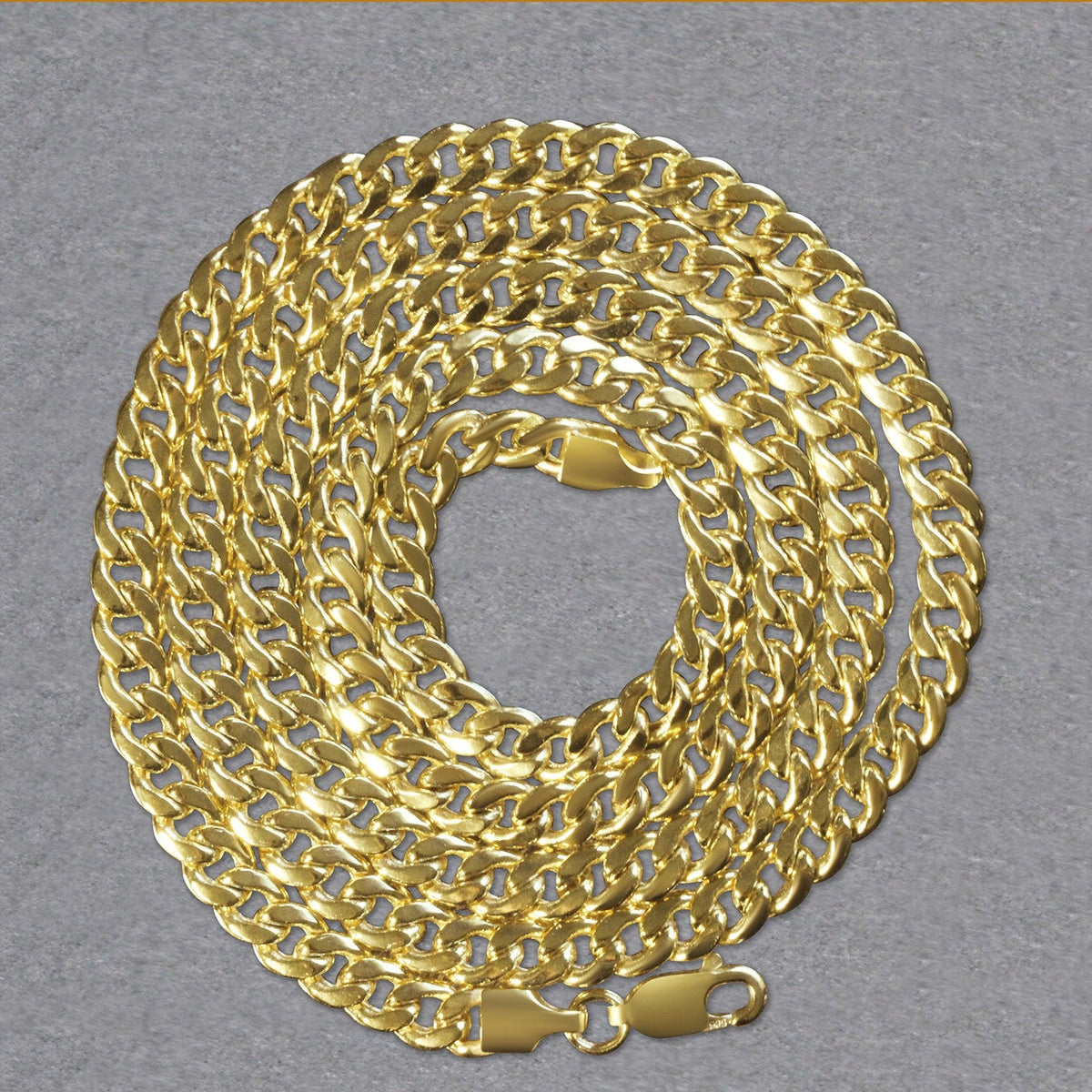 14k Yellow Gold Miami Cuban Semi Solid Chain (4.50 mm) - LinkagejewelrydesignLinkagejewelrydesign