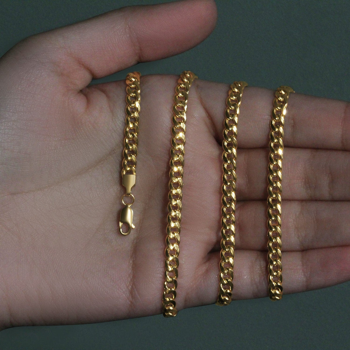 14k Yellow Gold Miami Cuban Semi Solid Chain (4.50 mm) - LinkagejewelrydesignLinkagejewelrydesign