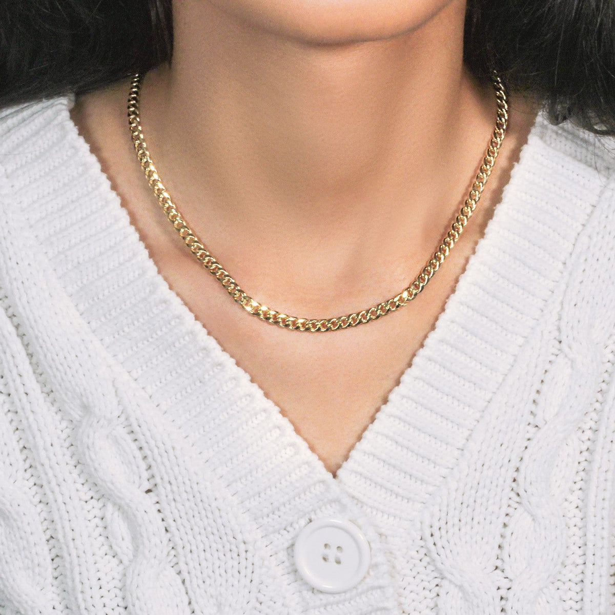 14k Yellow Gold Miami Cuban Semi Solid Chain (4.50 mm) - LinkagejewelrydesignLinkagejewelrydesign