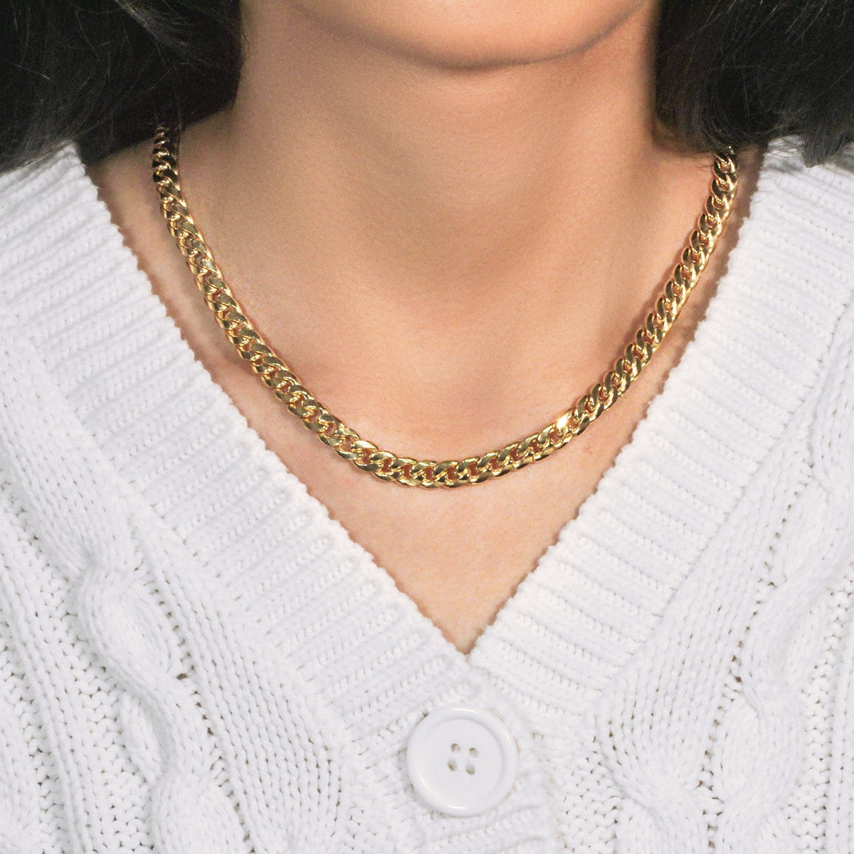 14k Yellow Gold Miami Cuban Semi Solid Chain (7.00 mm) - LinkagejewelrydesignLinkagejewelrydesign