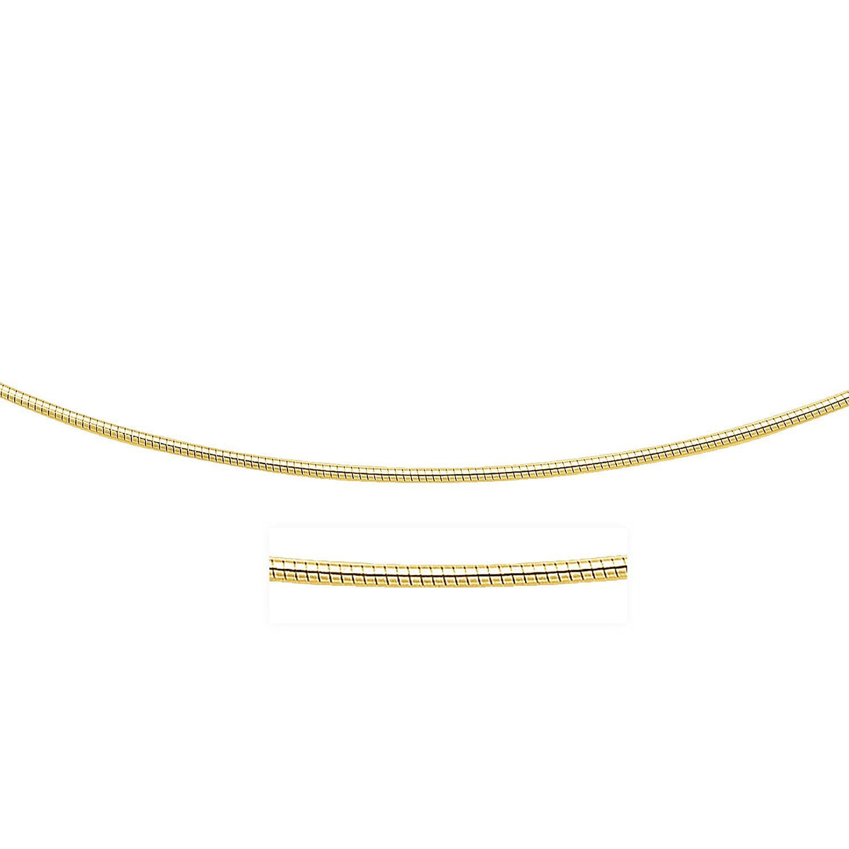 14k Yellow Gold Necklace in a Round Omega Chain Style - LinkagejewelrydesignLinkagejewelrydesign