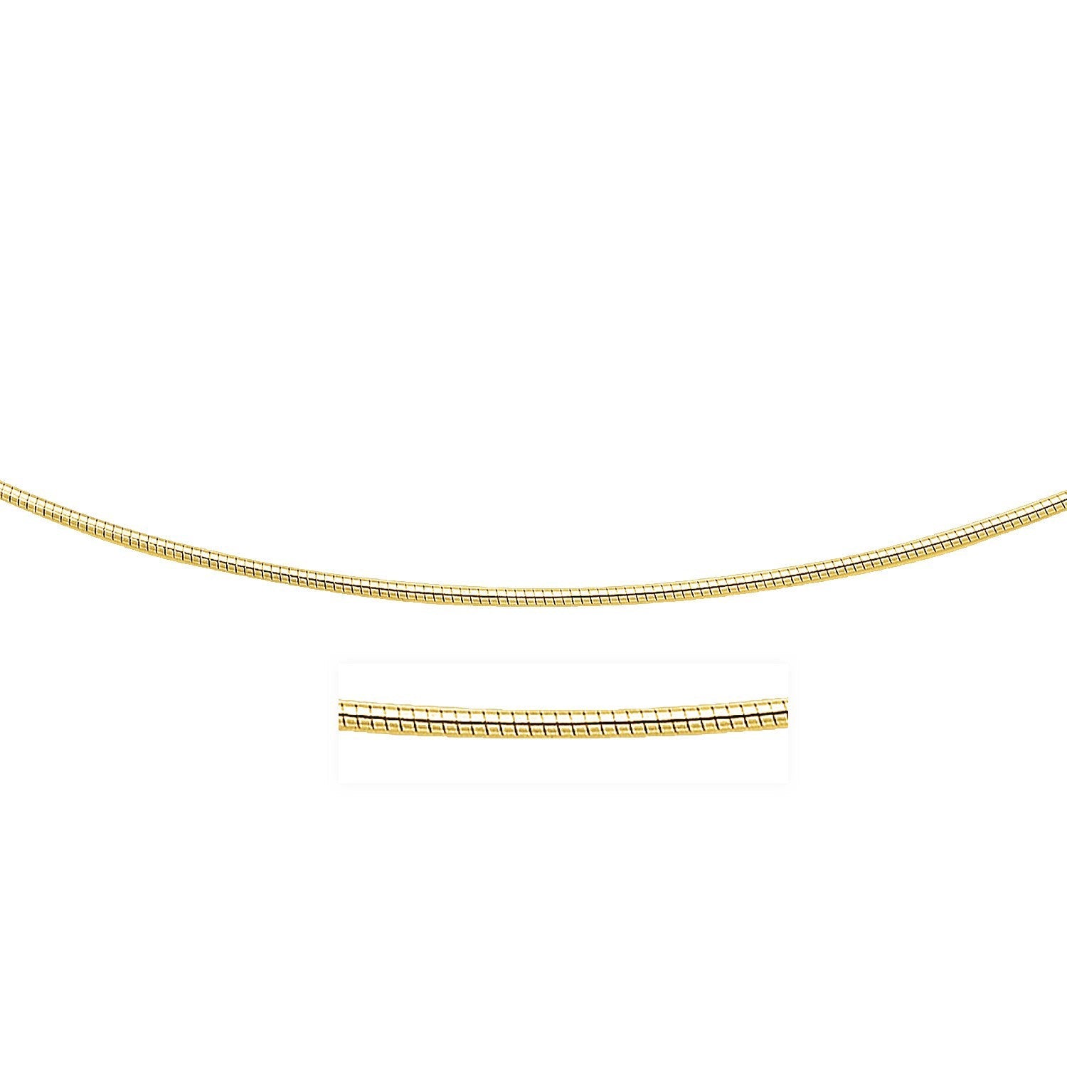 14k Yellow Gold Necklace in a Round Omega Chain Style - LinkagejewelrydesignLinkagejewelrydesign