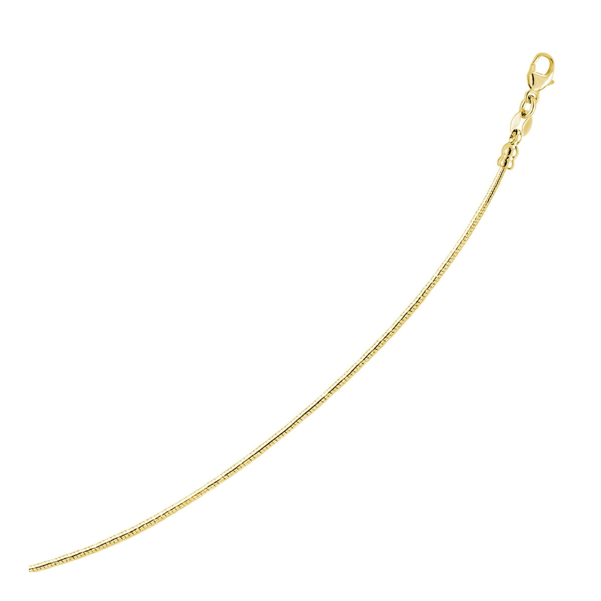 14k Yellow Gold Necklace in a Round Omega Chain Style - LinkagejewelrydesignLinkagejewelrydesign