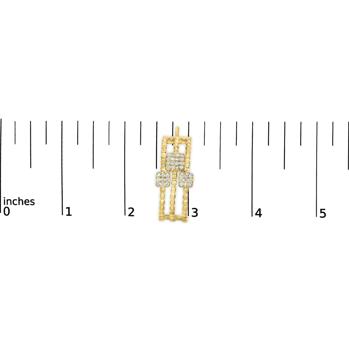 14K Yellow Gold Plated .925 Sterling Silver 1/4 Cttw Diamond Multi - Dimensional Link Dangle Stud Earrings (H - I Color, I1 - I2 Clarity) - LinkagejewelrydesignLinkagejewelrydesign