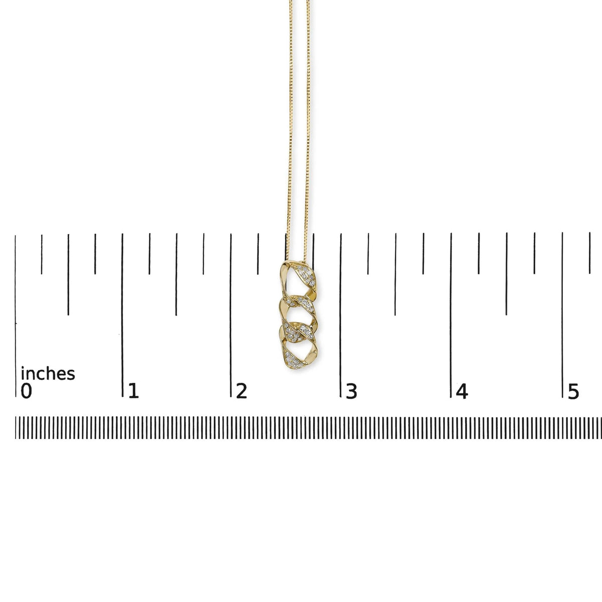 14K Yellow Gold Plated .925 Sterling Silver 1/6 Cttw Diamond Interlocking Triple Asymmetric Circle Hoop 18" Pendant Necklace (H - I Color, I1 - I2 Clarity) - LinkagejewelrydesignLinkagejewelrydesign