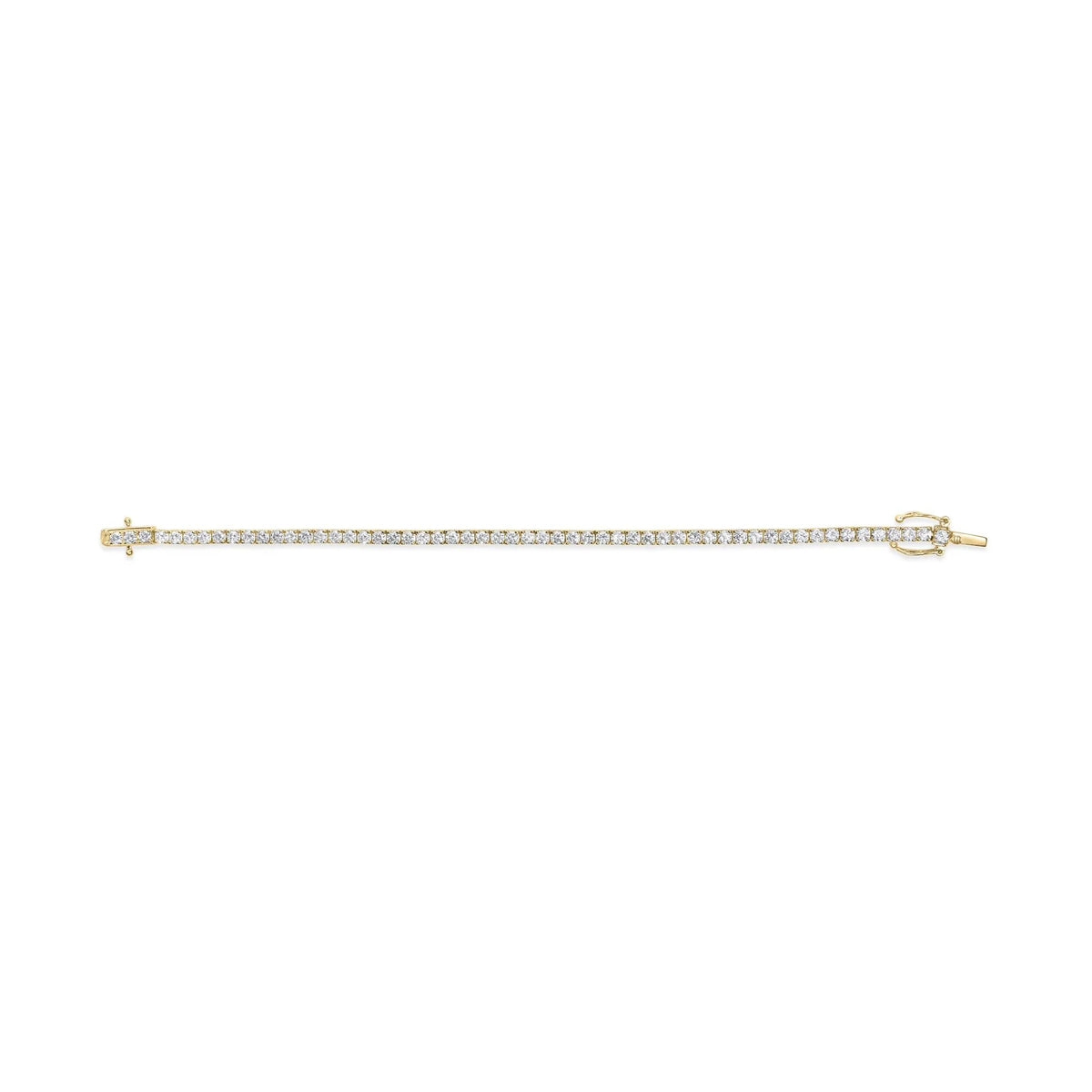 14K Yellow Gold Plated .925 Sterling Silver 5.00 cttw 4 - Prong Set Brilliant Round - Cut Diamond Classic Tennis Bracelet (J - K Color, I2 - I3 Clarity) - Size 7.25" - LinkagejewelrydesignLinkagejewelrydesign