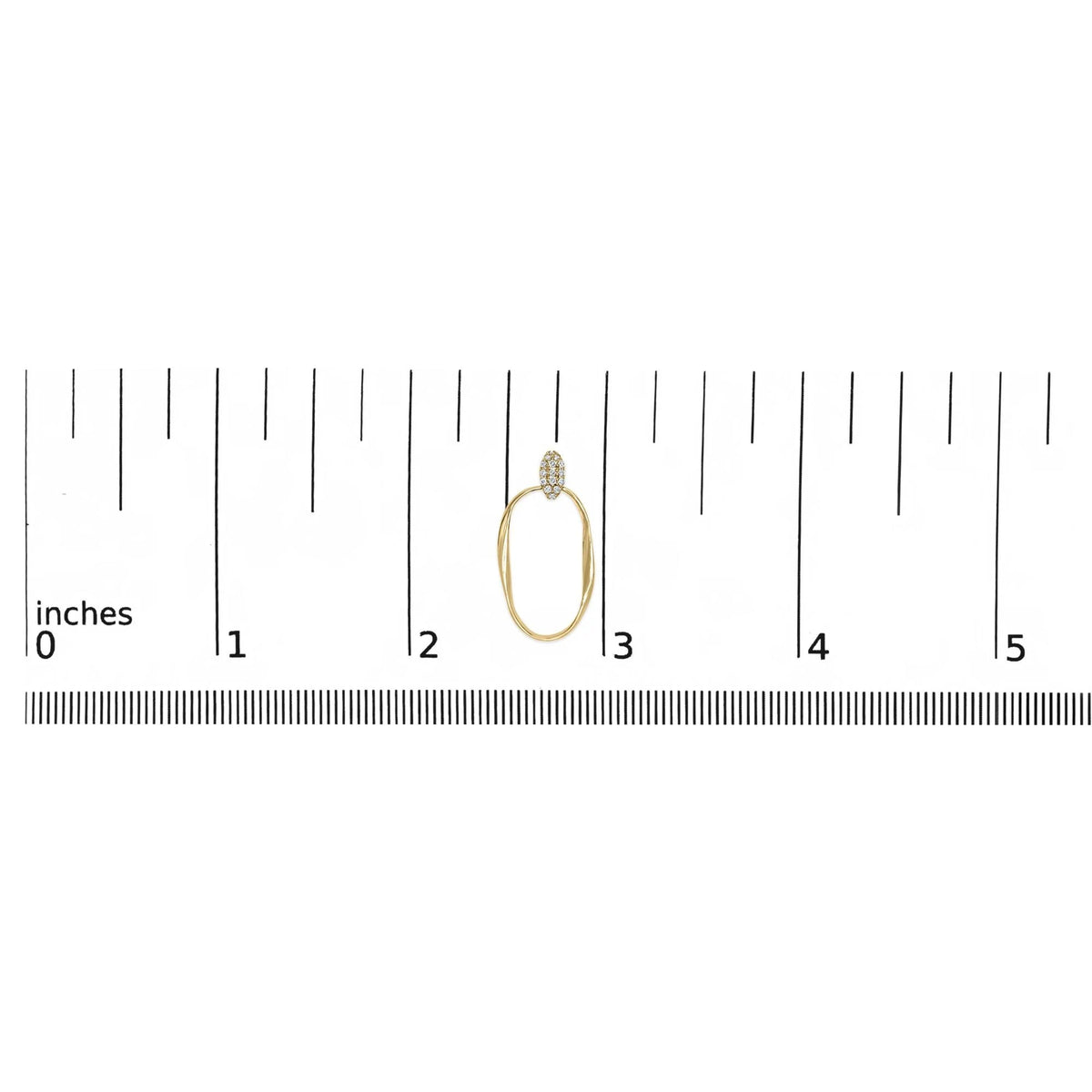 14K Yellow Gold Plated Sterling Silver 1/10 Cttw Diamond Textured Open Oval Dangle Hoop Earrings (H - I Color, I1 - I2 Clarity) - LinkagejewelrydesignLinkagejewelrydesign