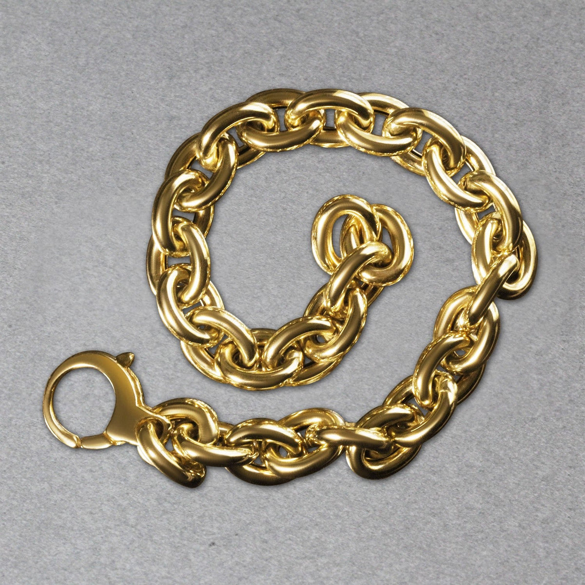 14k Yellow Gold Polished Cable Link Necklace - LinkagejewelrydesignLinkagejewelrydesign