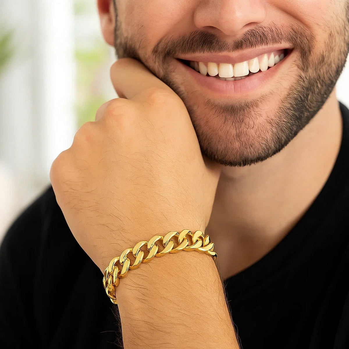 14k Yellow Gold Polished Curb Chain Bracelet (11.50 mm) - LinkagejewelrydesignLinkagejewelrydesign