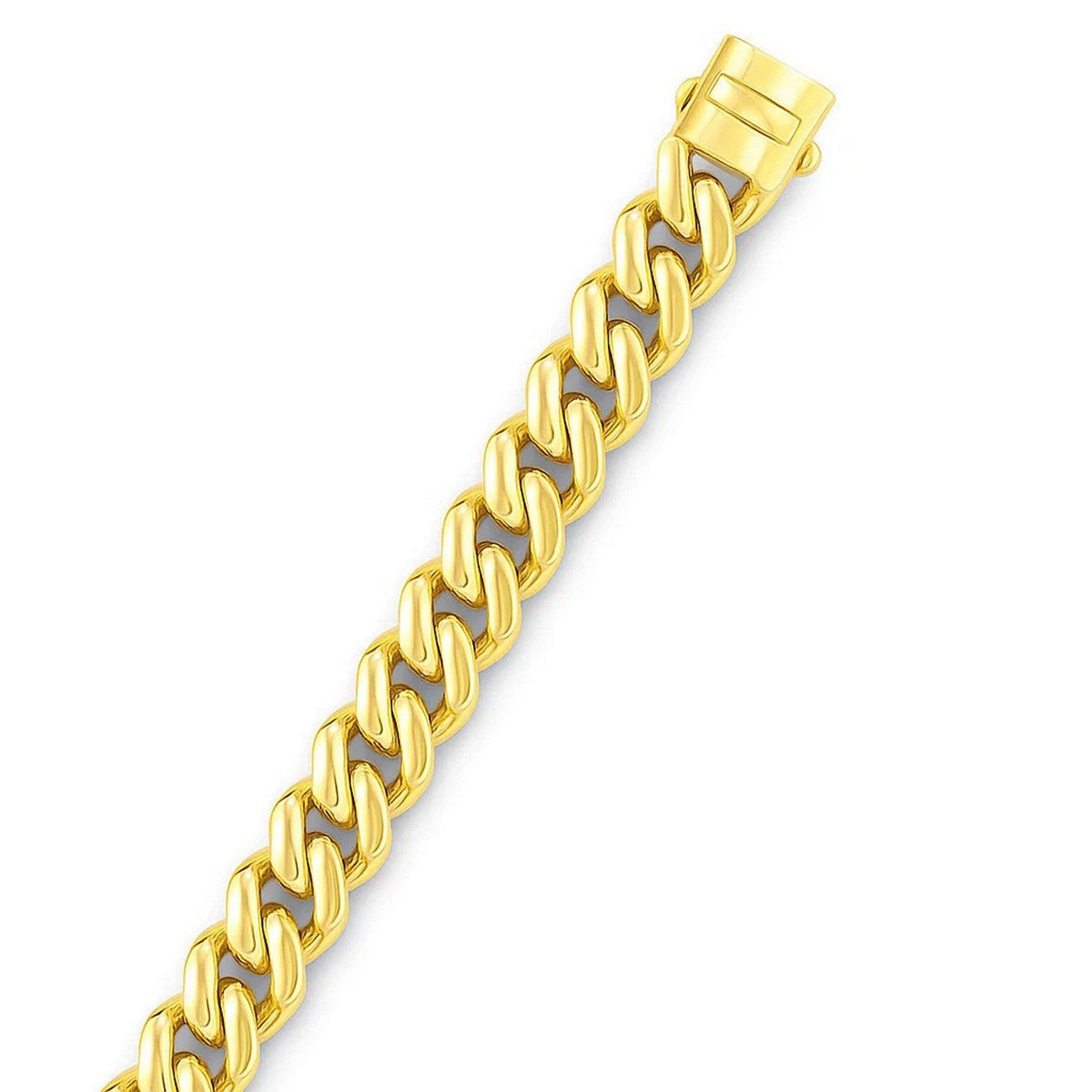 14k Yellow Gold Polished Curb Chain Bracelet (11.50 mm) - LinkagejewelrydesignLinkagejewelrydesign