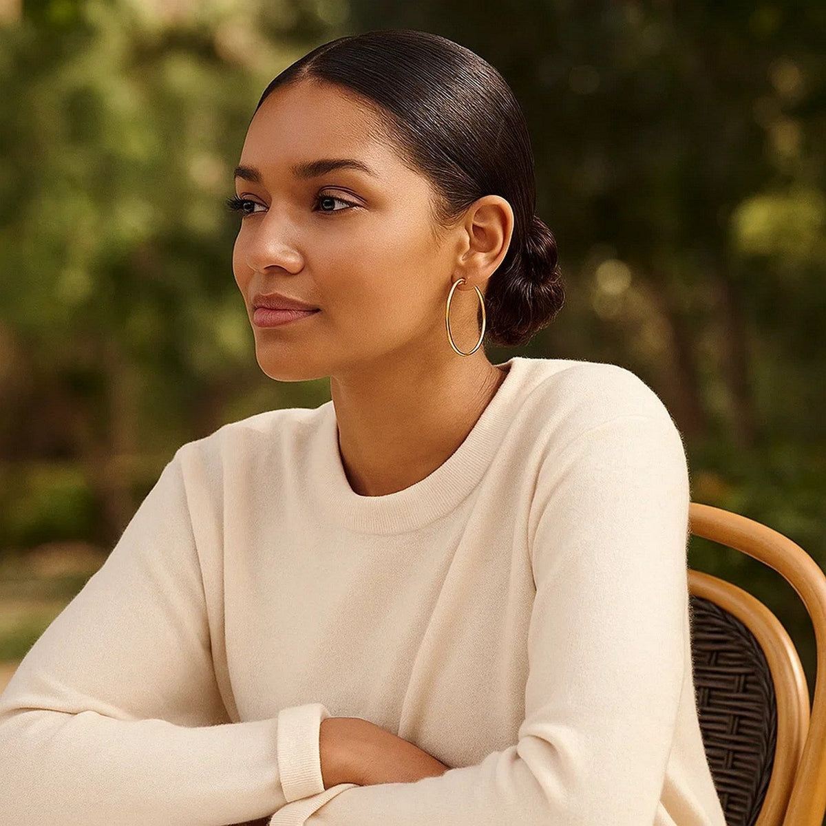 14k Yellow Gold Polished Hoop Earrings (1.5x45mm) - LinkagejewelrydesignLinkagejewelrydesign