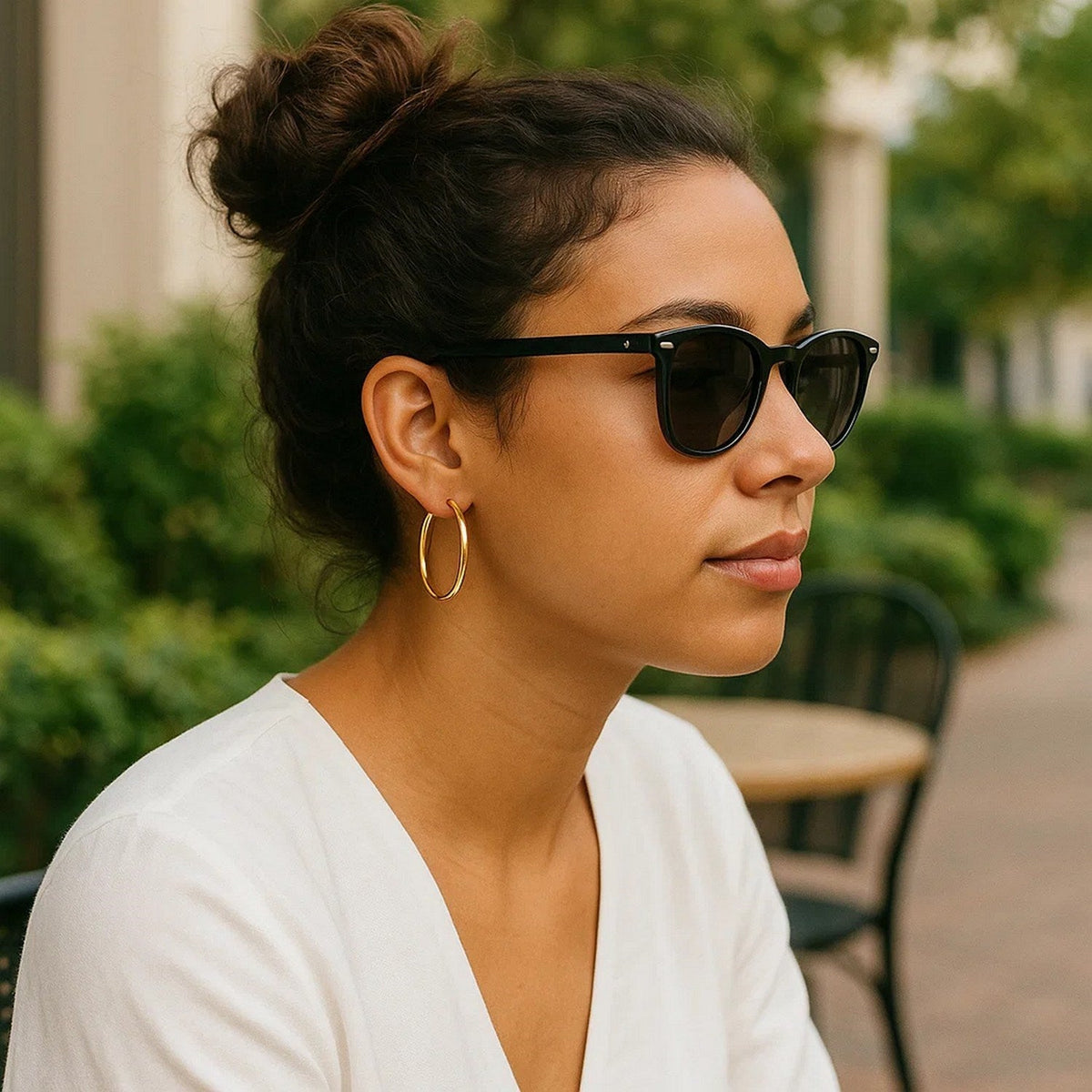 14k Yellow Gold Polished Hoop Earrings (25 mm) - LinkagejewelrydesignLinkagejewelrydesign