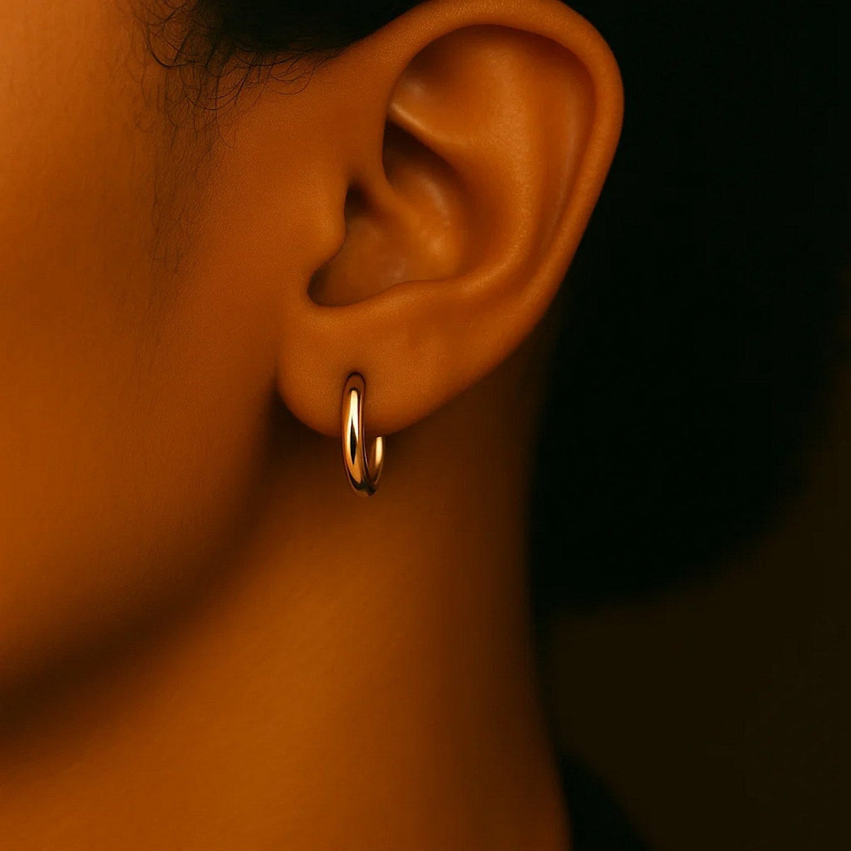 14k Yellow Gold Polished Hoop Earrings (2x15mm) - LinkagejewelrydesignLinkagejewelrydesign