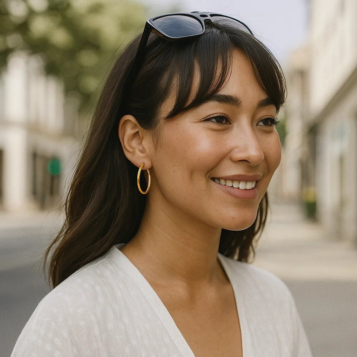 14k Yellow Gold Polished Hoop Earrings (3x20mm) - LinkagejewelrydesignLinkagejewelrydesign