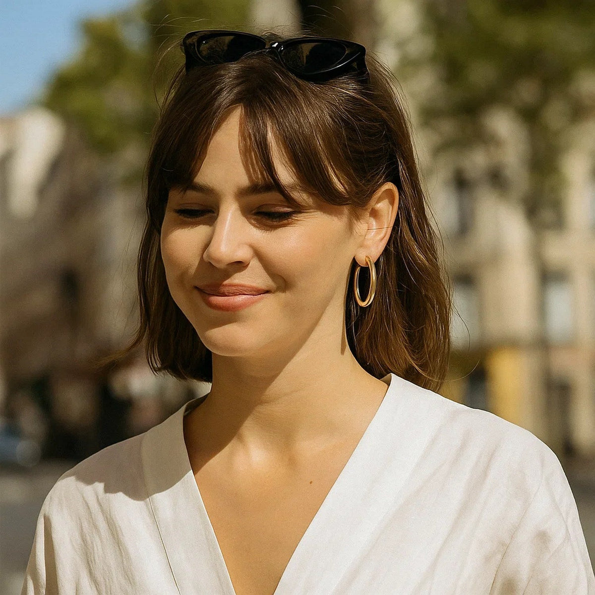 14k Yellow Gold Polished Hoop Earrings (5x40mm) - LinkagejewelrydesignLinkagejewelrydesign