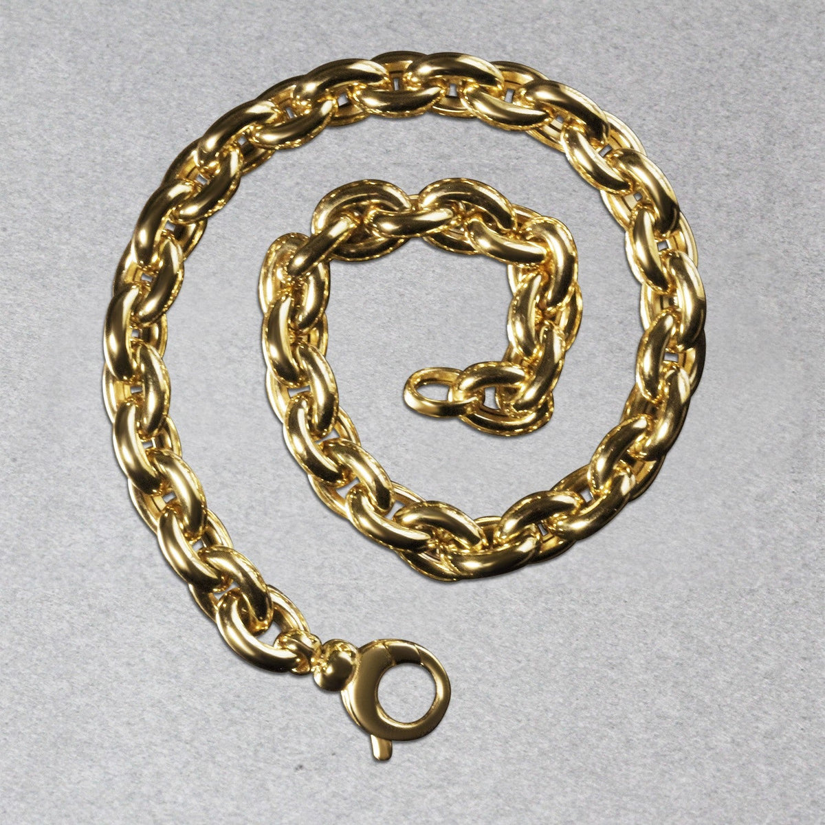 14k Yellow Gold Polished Oval Link Bracelet - LinkagejewelrydesignLinkagejewelrydesign