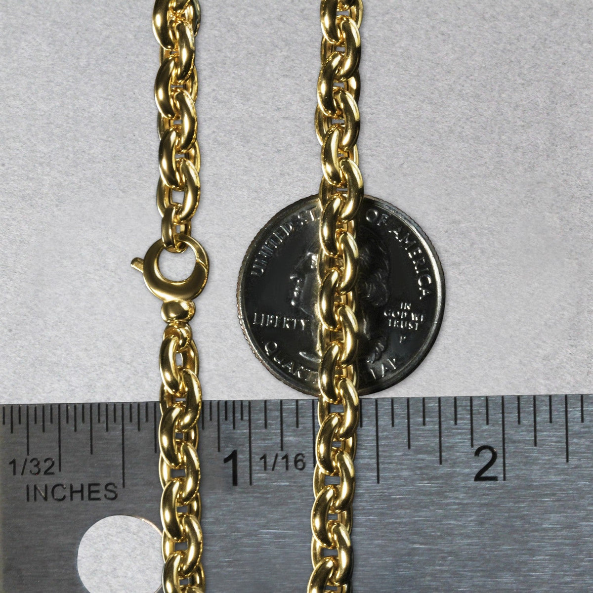 14k Yellow Gold Polished Oval Link Bracelet - LinkagejewelrydesignLinkagejewelrydesign