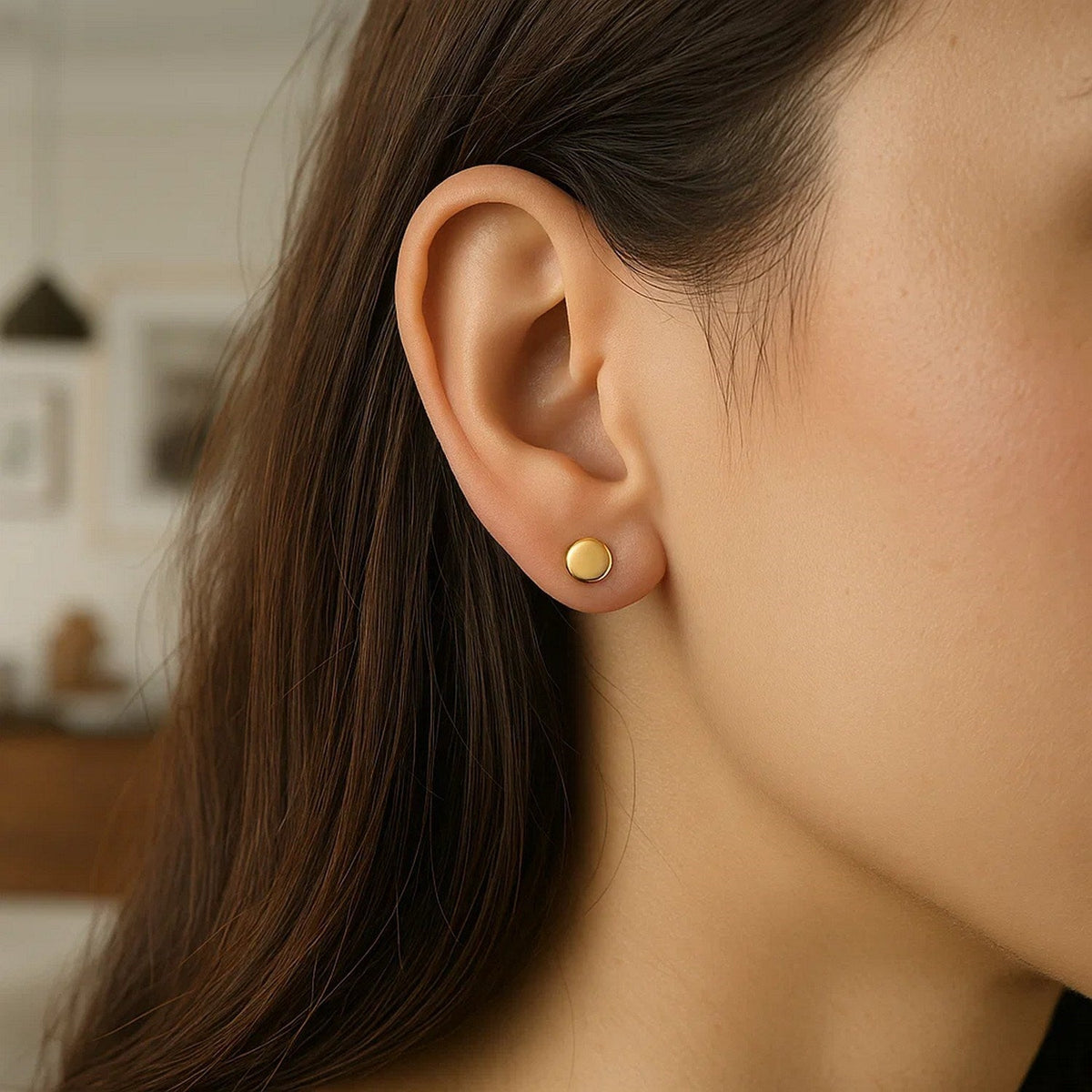 14k Yellow Gold Polished Round Post Earrings - LinkagejewelrydesignLinkagejewelrydesign