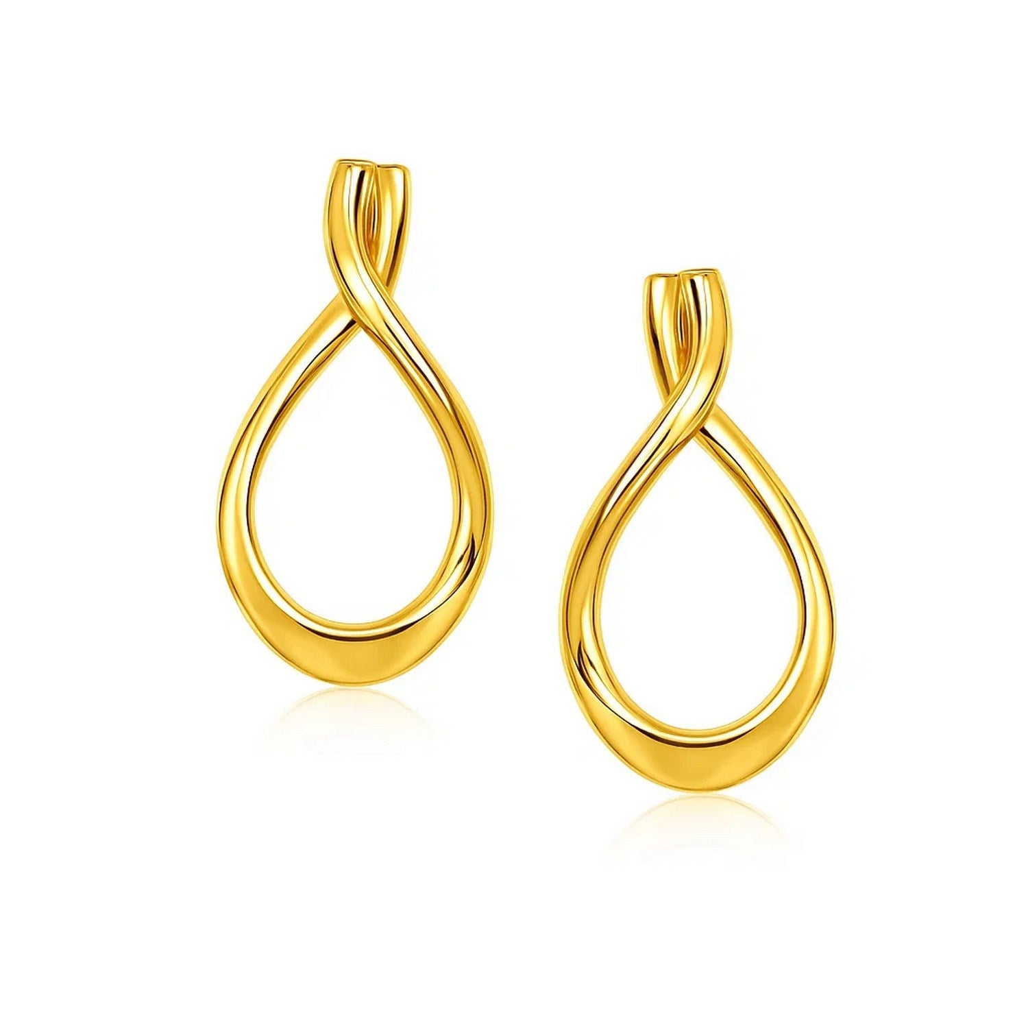 14k Yellow Gold Polished Tear Drop Earrings - LinkagejewelrydesignLinkagejewelrydesign