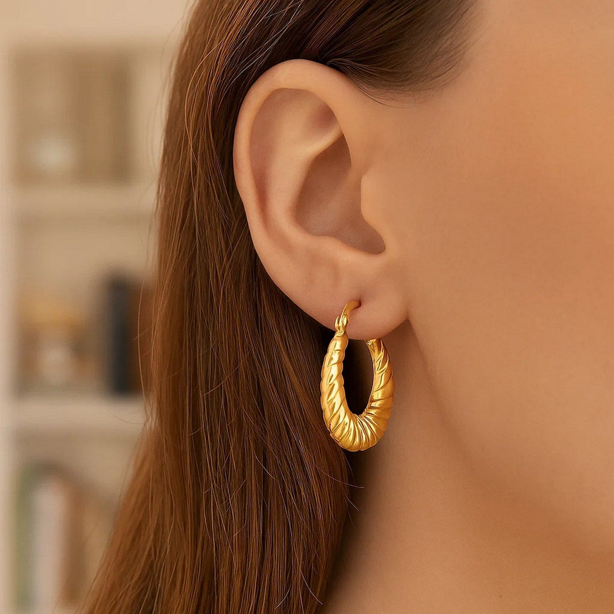 14K Yellow Gold Polished Twisted Cable Graduated Hoops - LinkagejewelrydesignLinkagejewelrydesign