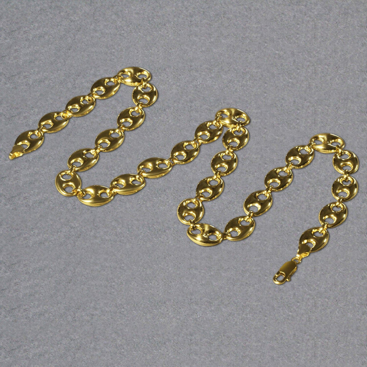 14k Yellow Gold Puffed Mariner Link Chain (11.00 mm) - LinkagejewelrydesignLinkagejewelrydesign