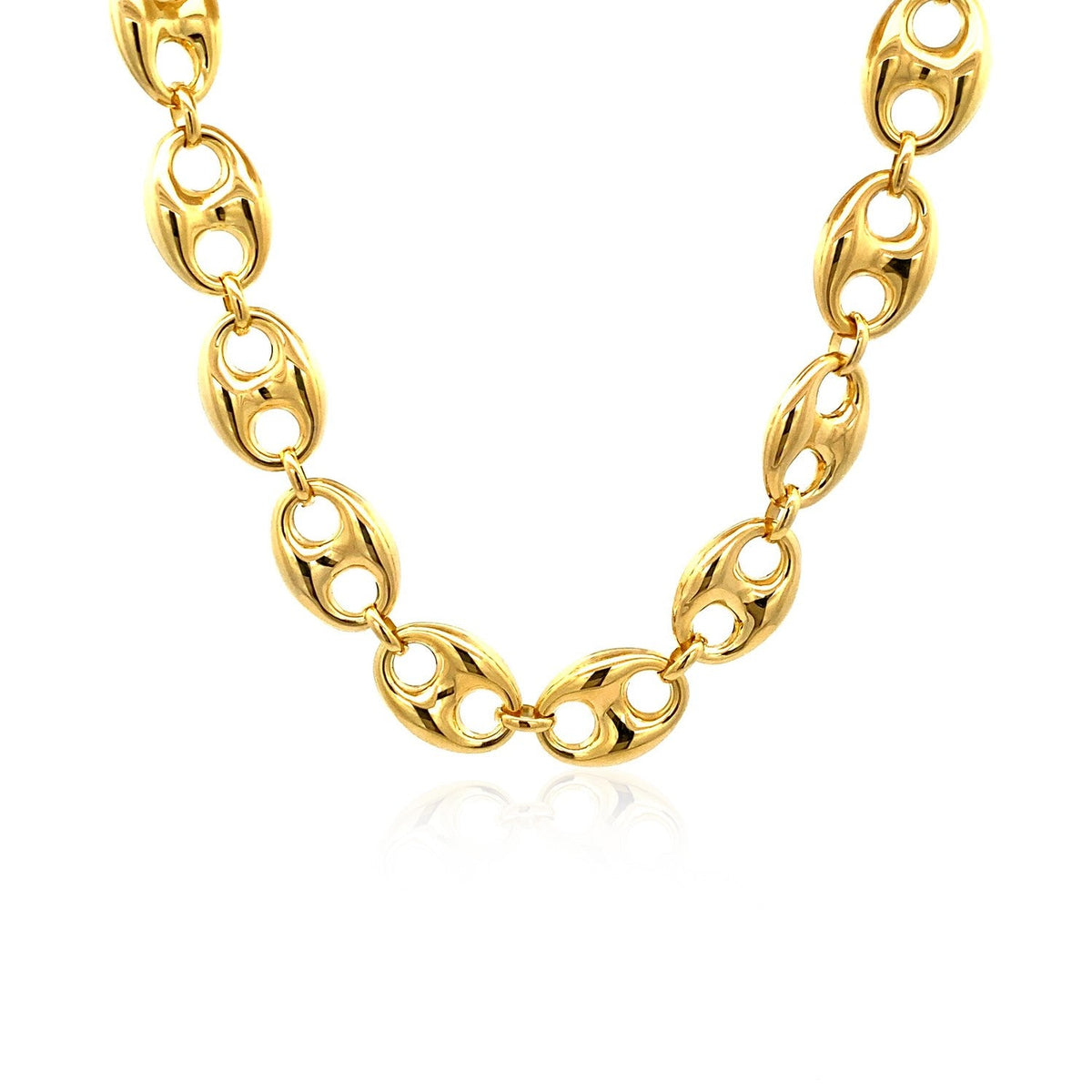 14k Yellow Gold Puffed Mariner Link Chain (11.00 mm) - LinkagejewelrydesignLinkagejewelrydesign