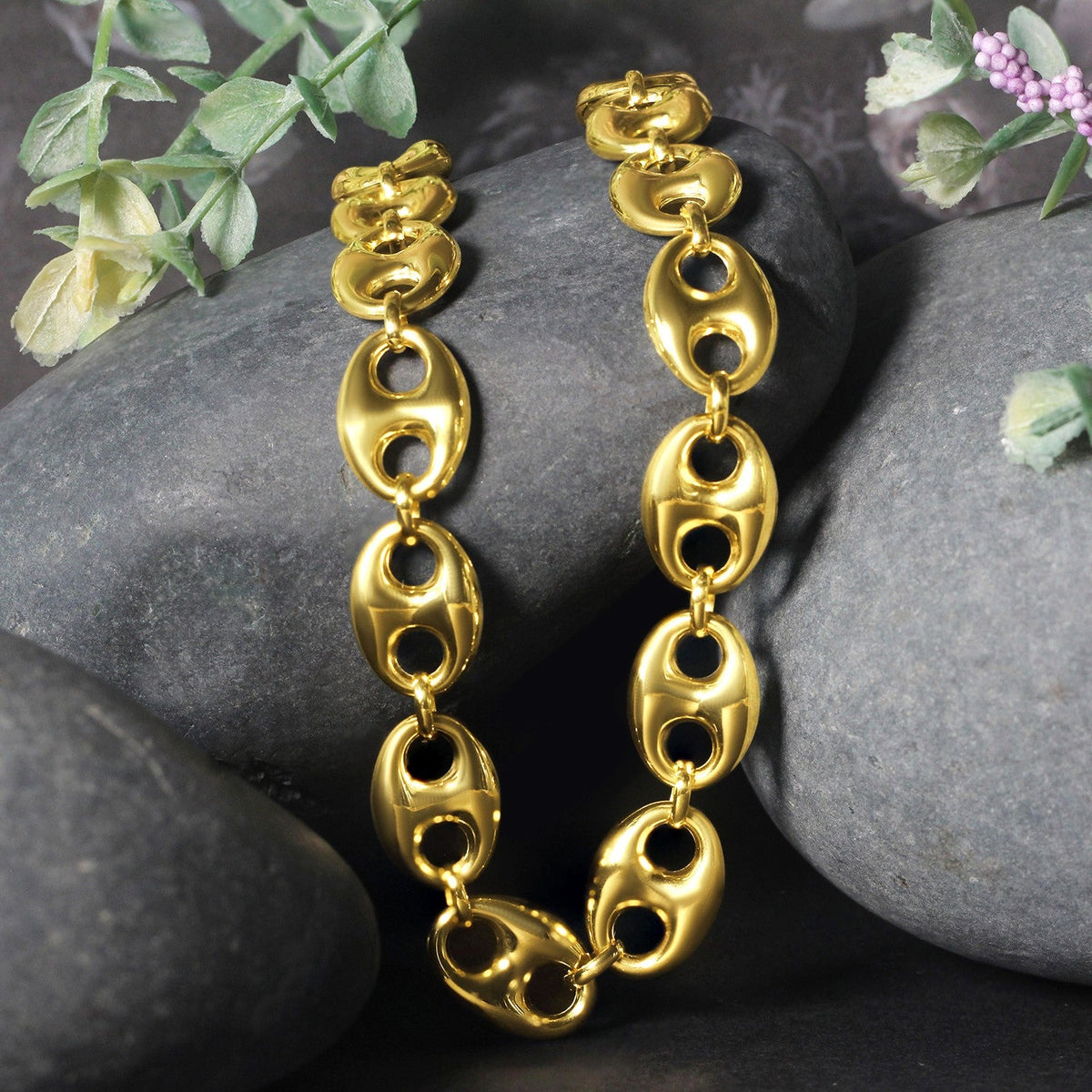 14k Yellow Gold Puffed Mariner Link Chain (11.00 mm) - LinkagejewelrydesignLinkagejewelrydesign