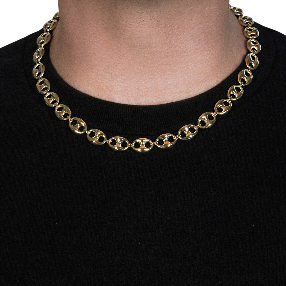 14k Yellow Gold Puffed Mariner Link Chain (11.00 mm) - LinkagejewelrydesignLinkagejewelrydesign