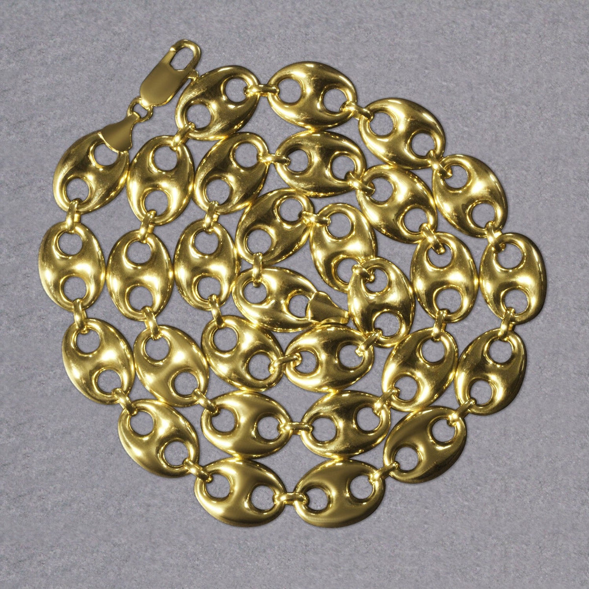 14k Yellow Gold Puffed Mariner Link Chain (11.00 mm) - LinkagejewelrydesignLinkagejewelrydesign