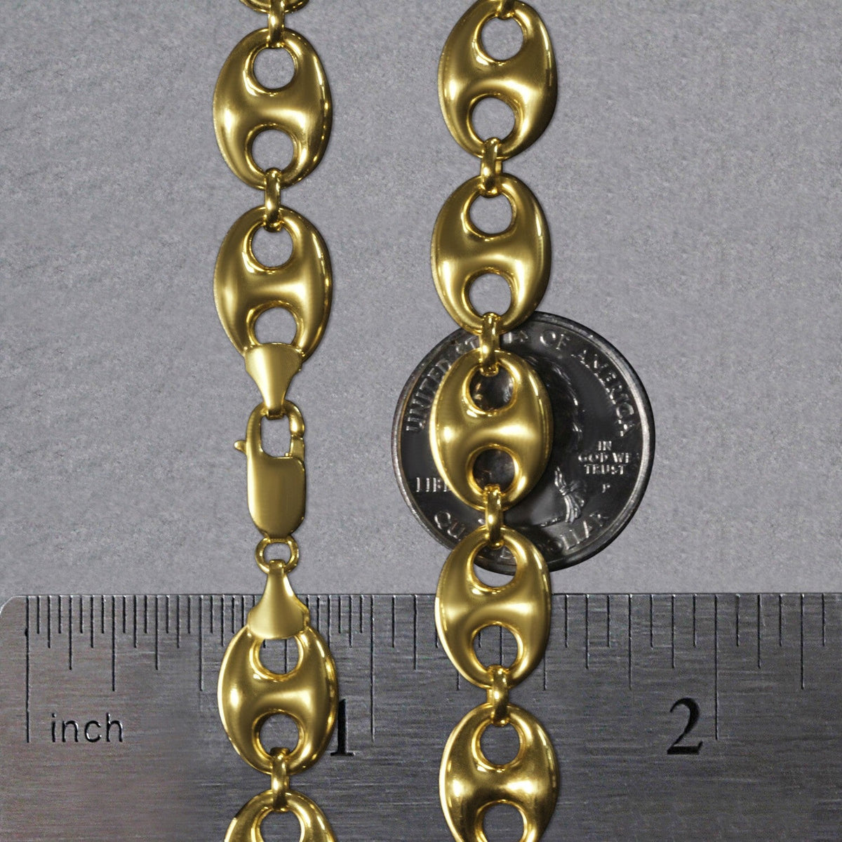 14k Yellow Gold Puffed Mariner Link Chain (11.00 mm) - LinkagejewelrydesignLinkagejewelrydesign