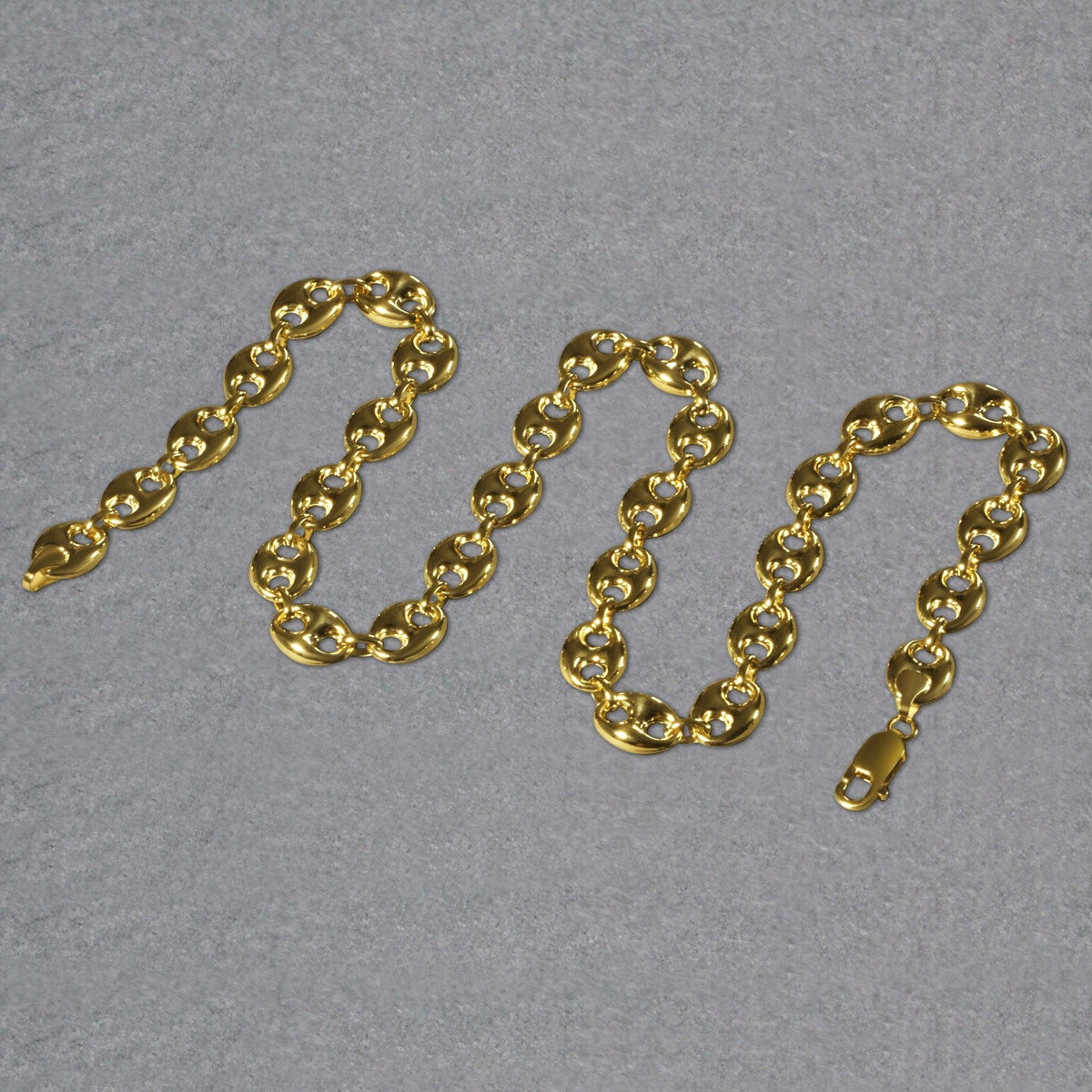 14k Yellow Gold Puffed Mariner Link Chain (9.00 mm) - LinkagejewelrydesignLinkagejewelrydesign