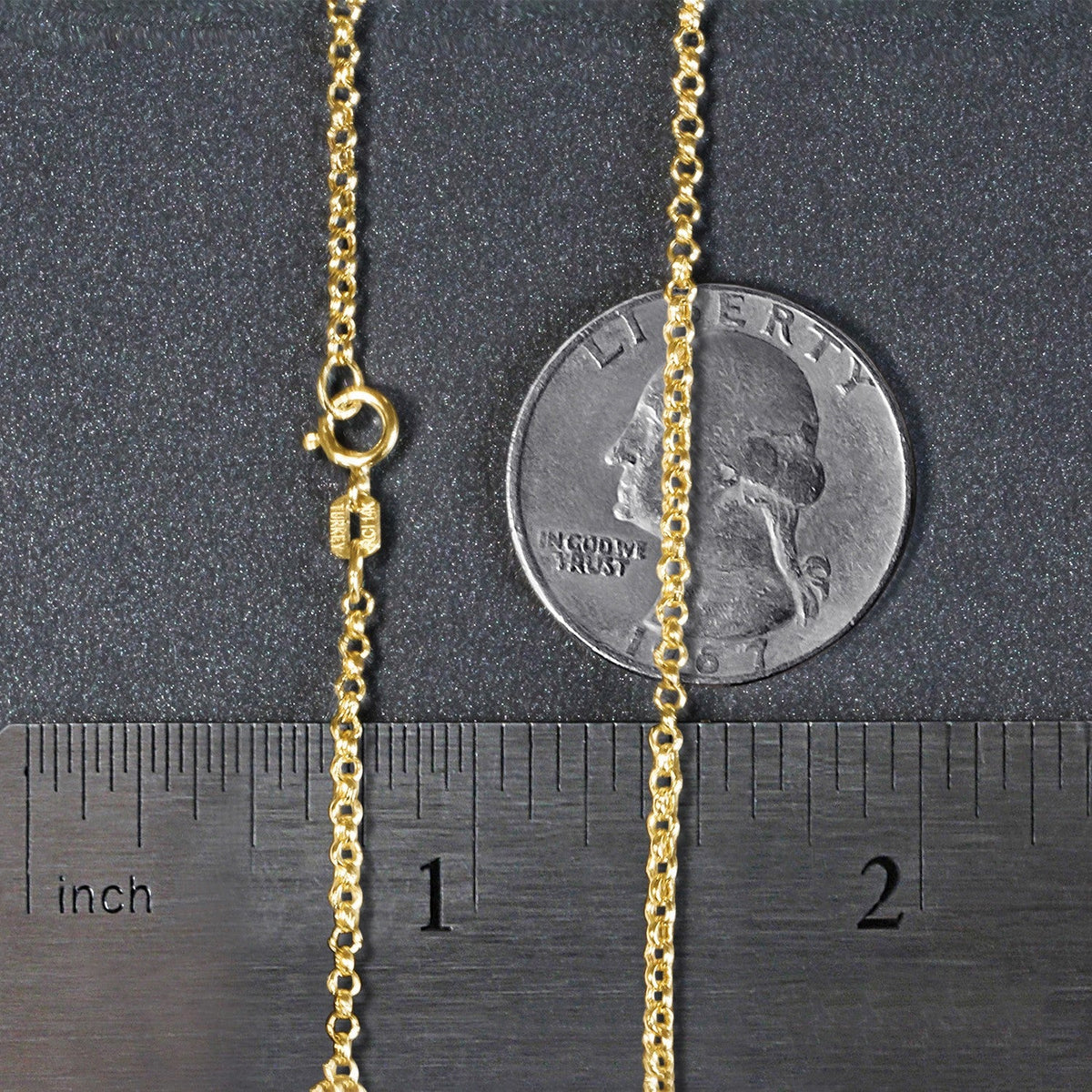 14k Yellow Gold Rolo Chain (1.90 mm) - LinkagejewelrydesignLinkagejewelrydesign