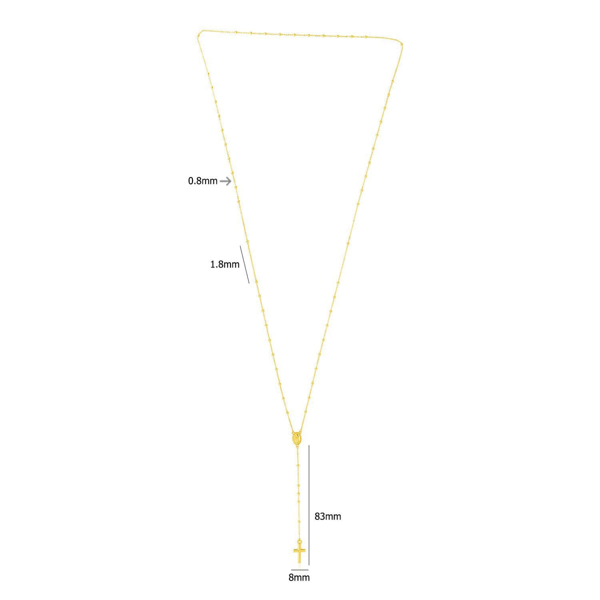 14k Yellow Gold Rosary Necklace - LinkagejewelrydesignLinkagejewelrydesign