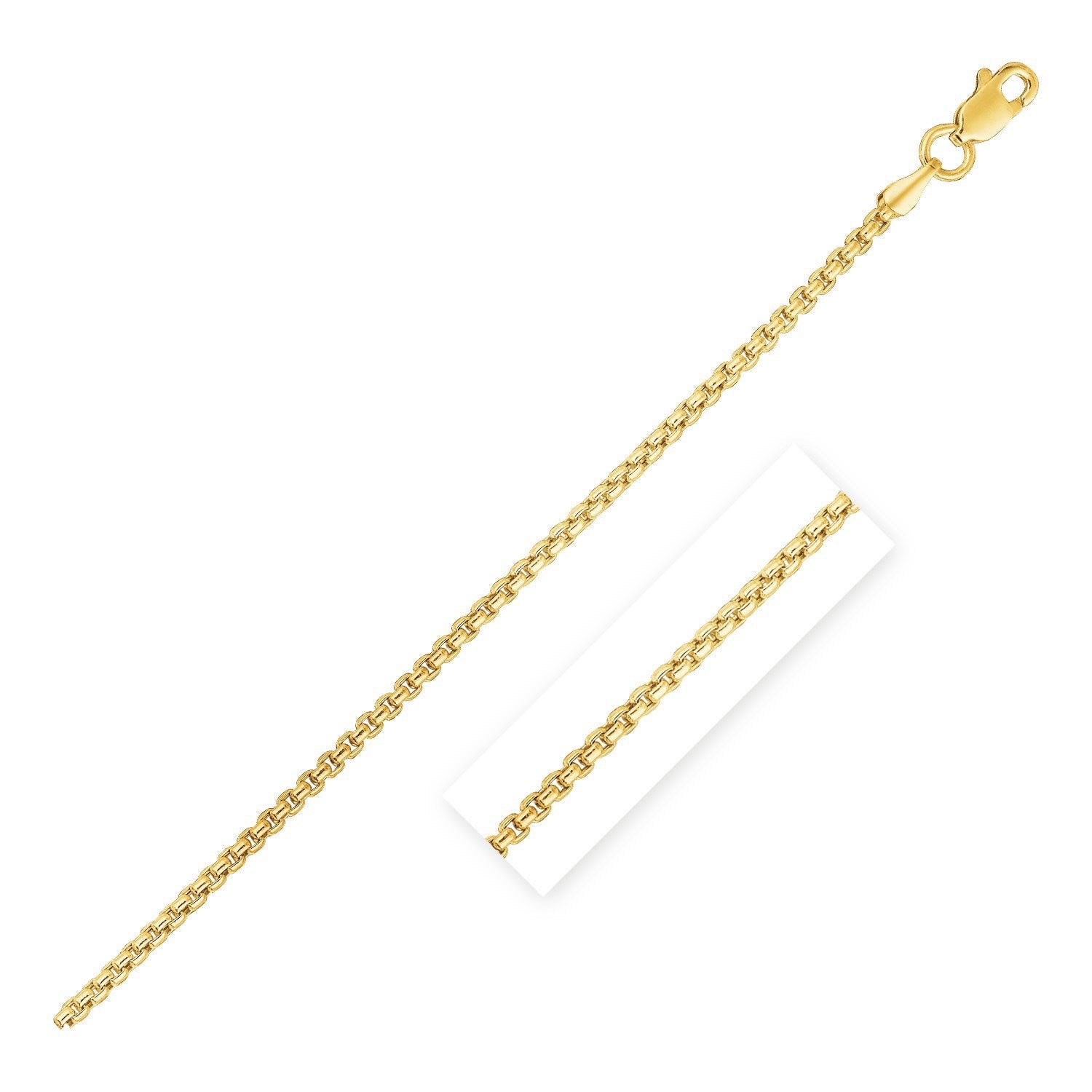 14k Yellow Gold Round Box Chain (1.3 mm) - LinkagejewelrydesignLinkagejewelrydesign