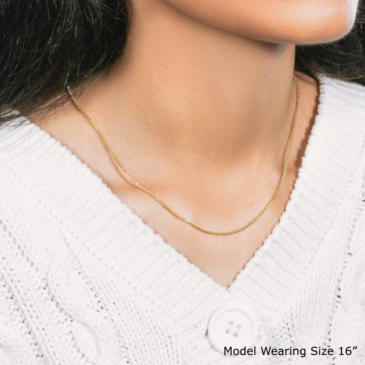 14k Yellow Gold Round Box Chain (1.3 mm) - LinkagejewelrydesignLinkagejewelrydesign