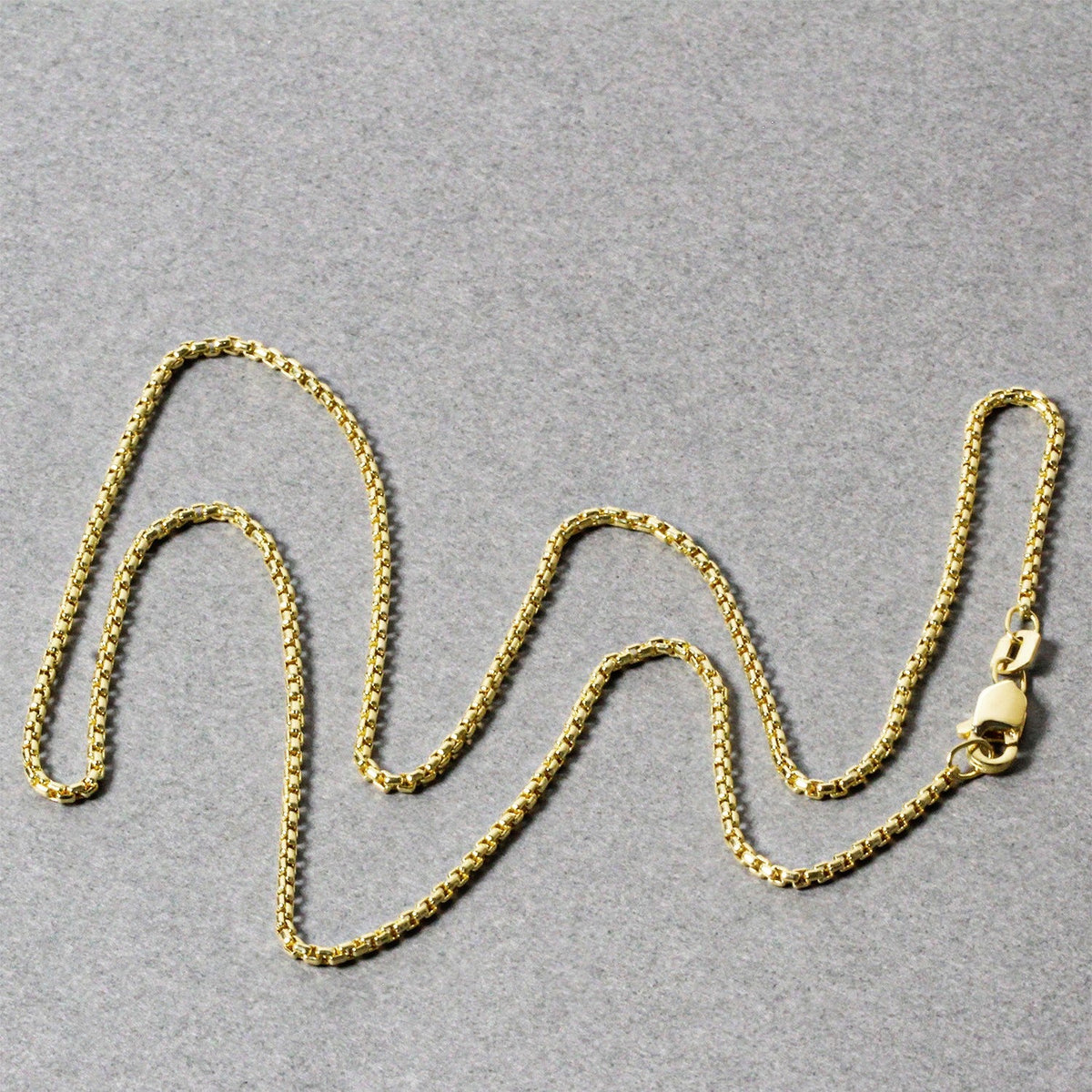 14k Yellow Gold Round Box Chain (1.30 mm) - LinkagejewelrydesignLinkagejewelrydesign