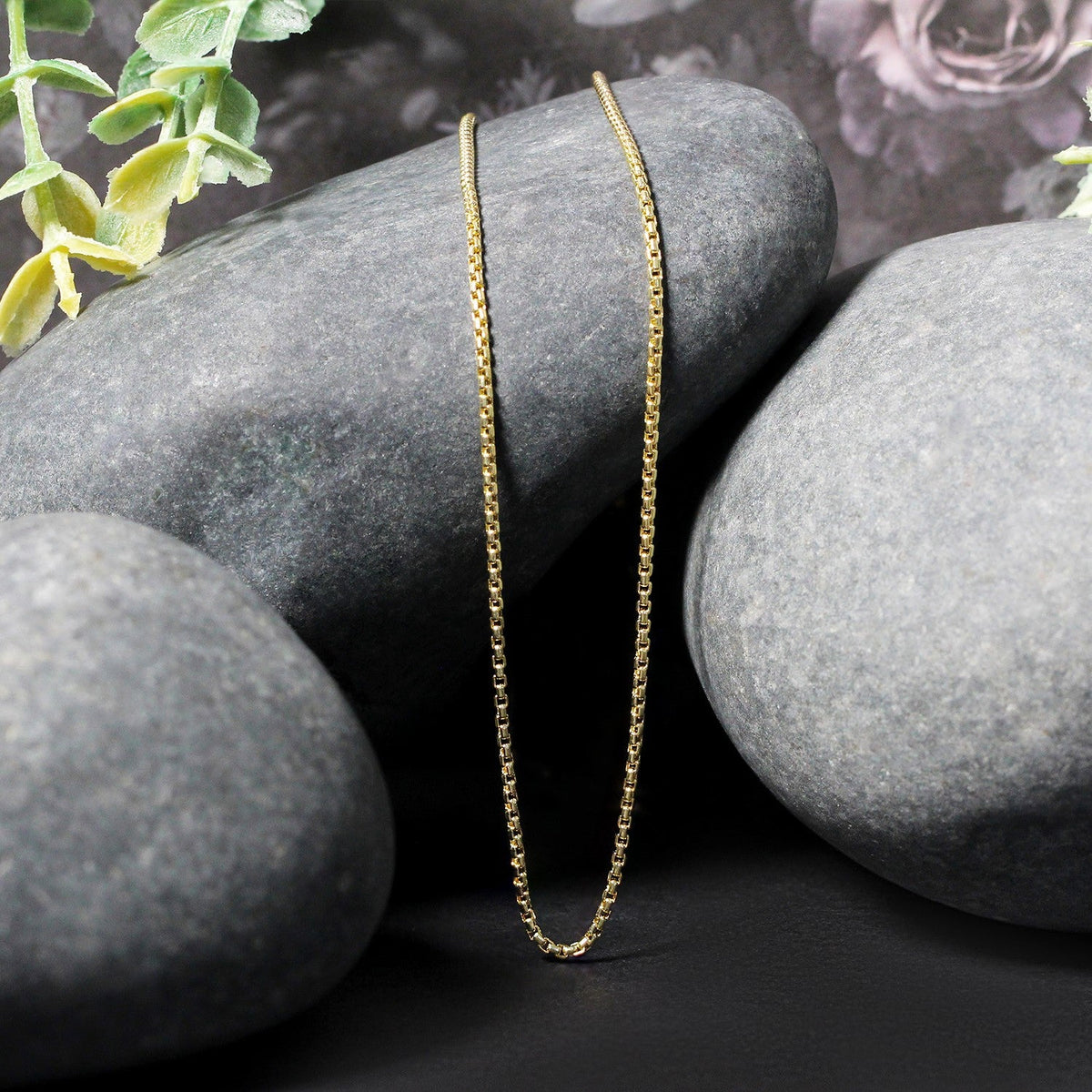 14k Yellow Gold Round Box Chain (1.30 mm) - LinkagejewelrydesignLinkagejewelrydesign