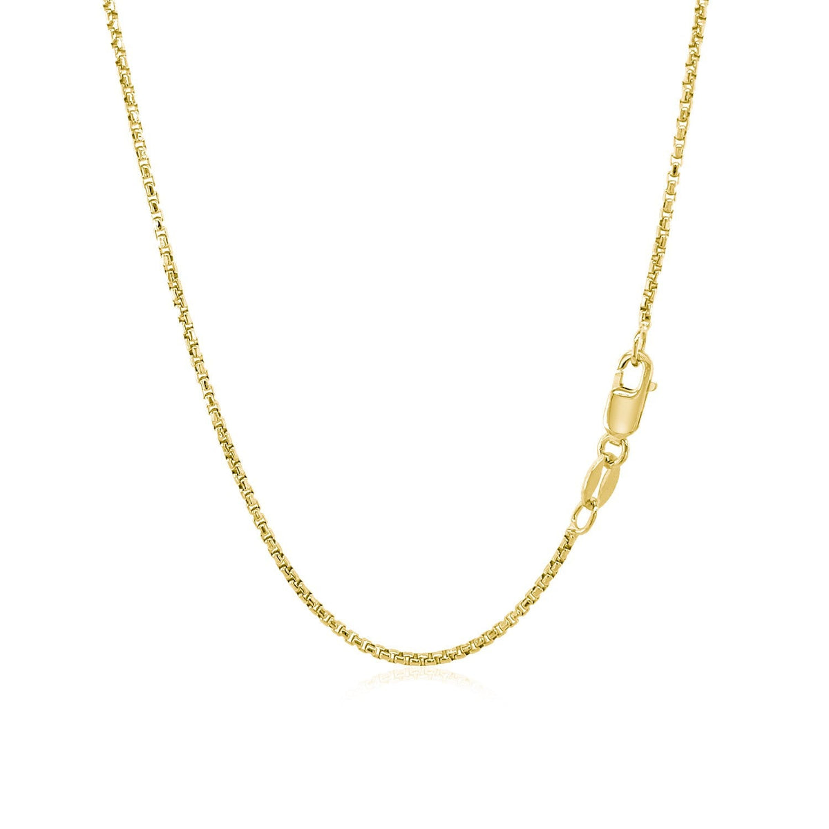 14k Yellow Gold Round Box Chain (1.30 mm) - LinkagejewelrydesignLinkagejewelrydesign