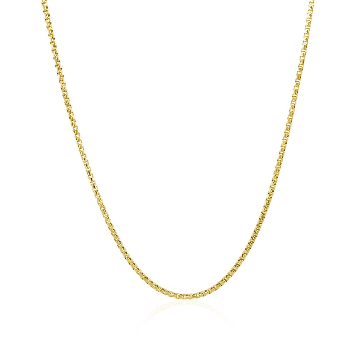 14k Yellow Gold Round Box Chain (1.30 mm) - LinkagejewelrydesignLinkagejewelrydesign