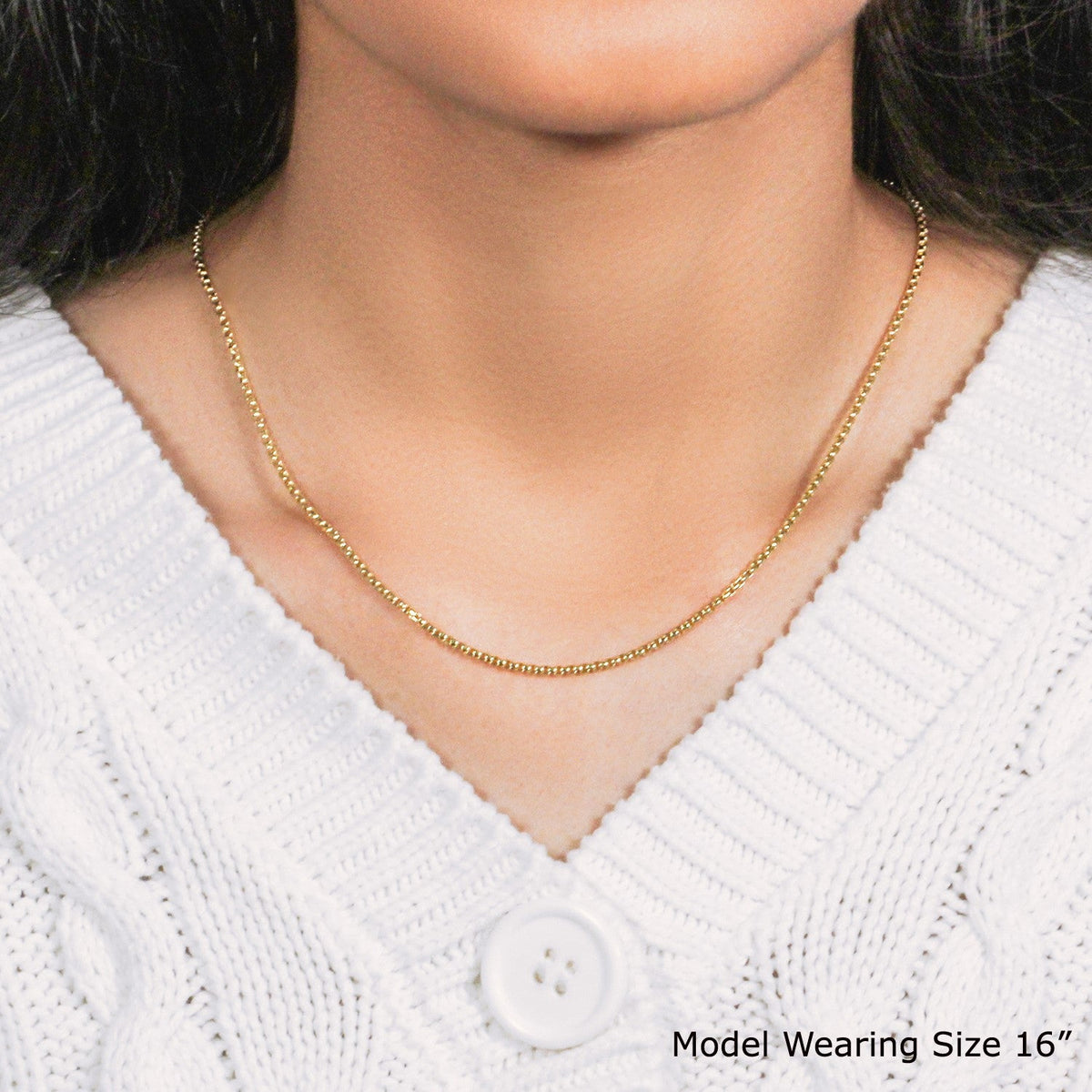 14k Yellow Gold Round Box Chain (1.8 mm) - LinkagejewelrydesignLinkagejewelrydesign