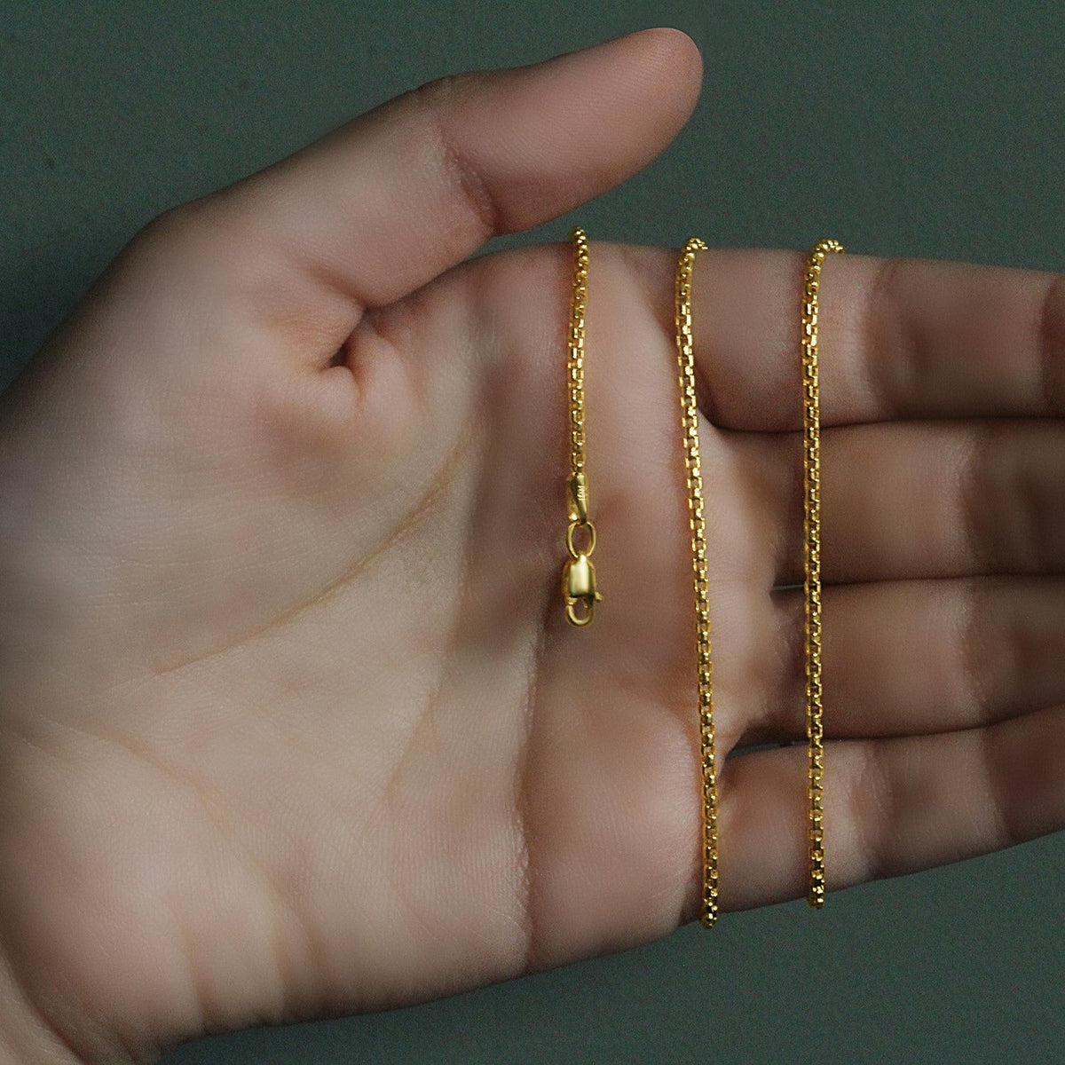 14k Yellow Gold Round Box Chain (1.8 mm) - LinkagejewelrydesignLinkagejewelrydesign