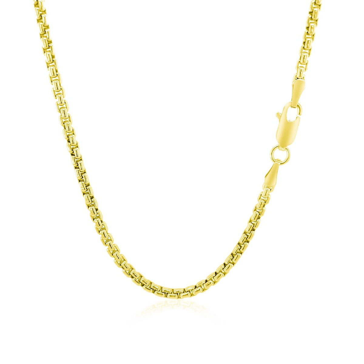 14k Yellow Gold Round Box Chain (2.5 mm) - LinkagejewelrydesignLinkagejewelrydesign