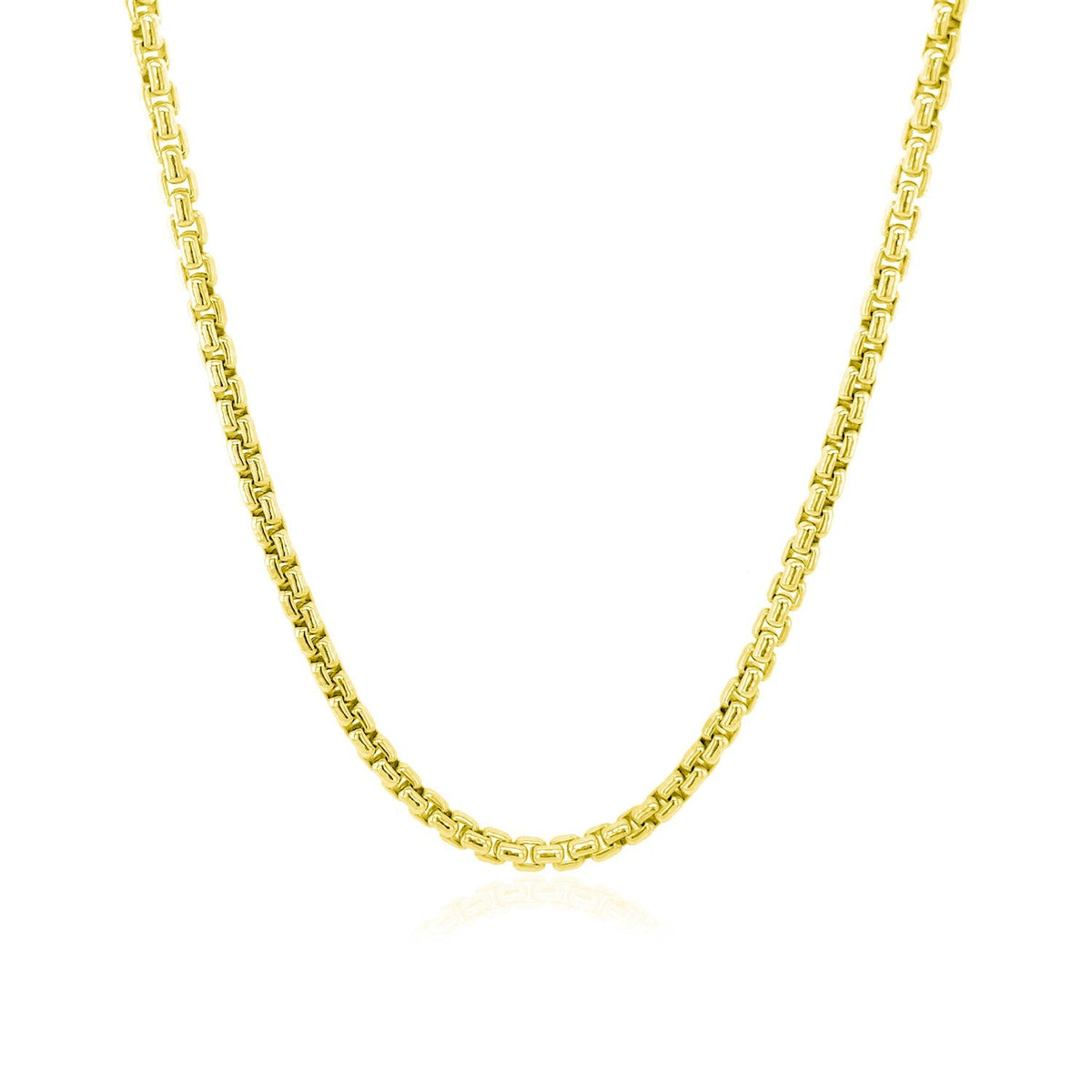 14k Yellow Gold Round Box Chain (2.50 mm) - LinkagejewelrydesignLinkagejewelrydesign